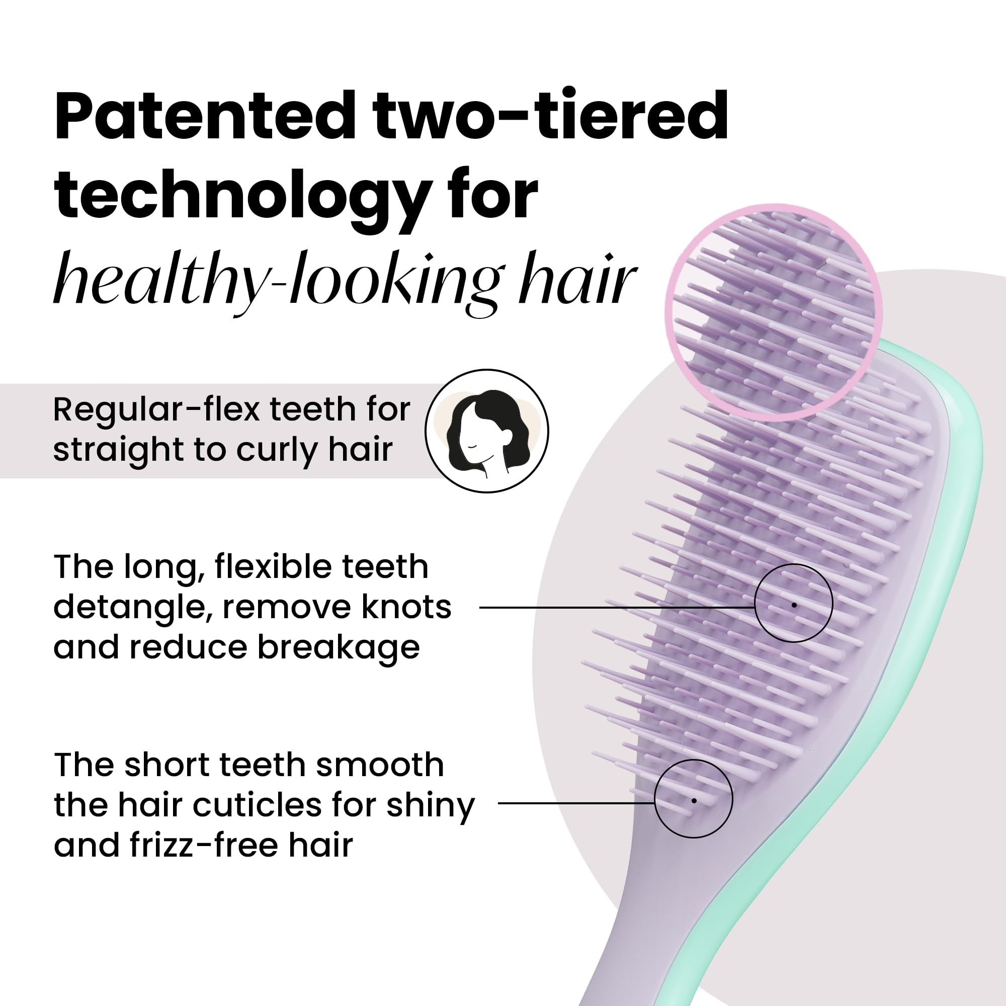 Foto 2 | Cepillo Para El Cabello Tangle Teezer Ultimate Detangler Wisteria Leaf - Venta Internacional.