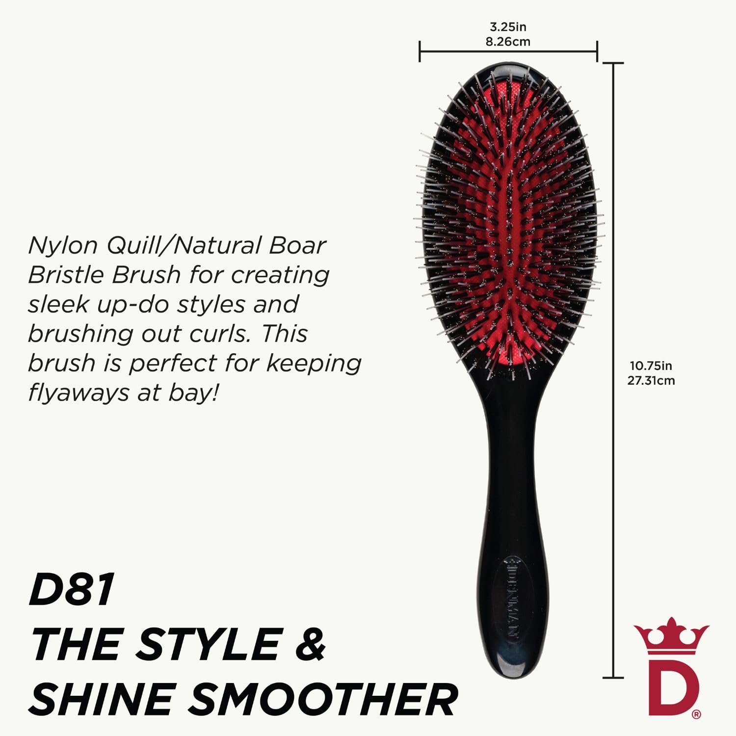Foto 3 pulgar | Cepillo De Pelo Denman Style And Shine D81m Para Lucir Una Espalda Lisa - Venta Internacional.