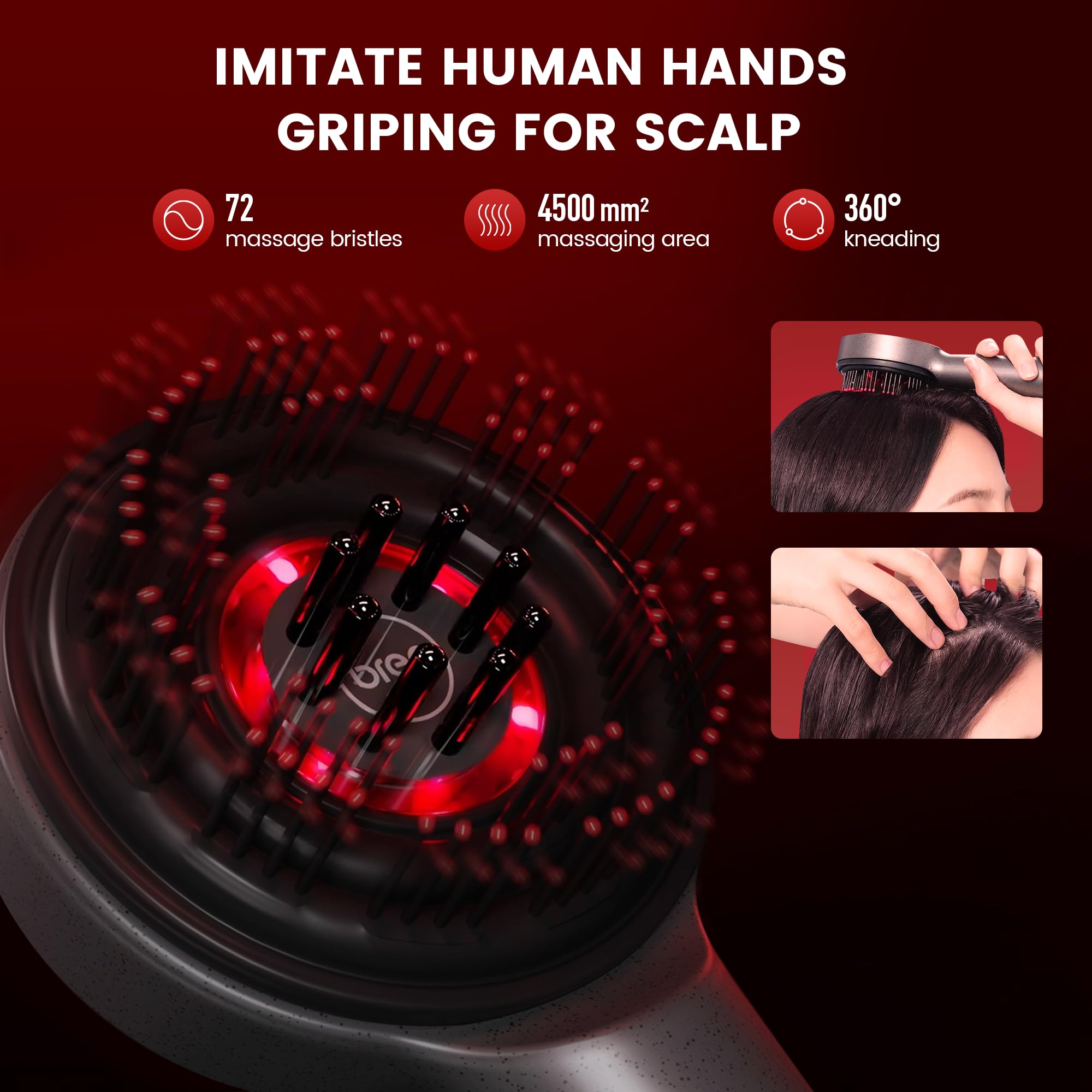 Foto 4 pulgar | Cepillo De Masaje Para Cuero Cabelludo Breo Scalp3, Masajeador Eléctrico Shiatsu - Venta Internacional.