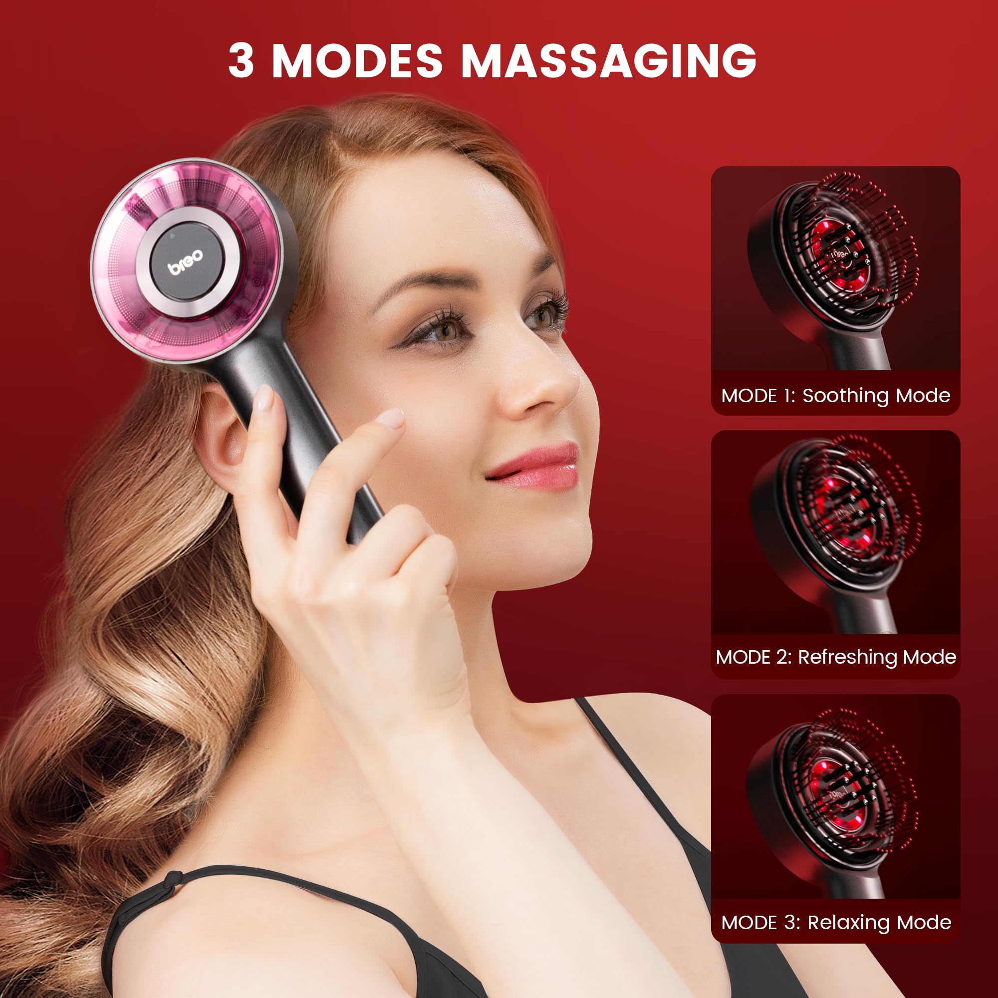 Foto 5 pulgar | Cepillo De Masaje Para Cuero Cabelludo Breo Scalp3, Masajeador Eléctrico Shiatsu - Venta Internacional.