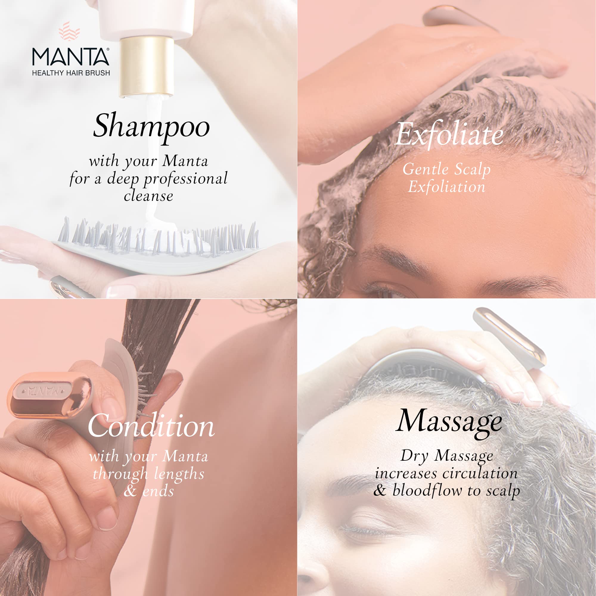 Foto 4 | Cepillo De Champú Masajeador Manta Pulse Electric Grey - Venta Internacional