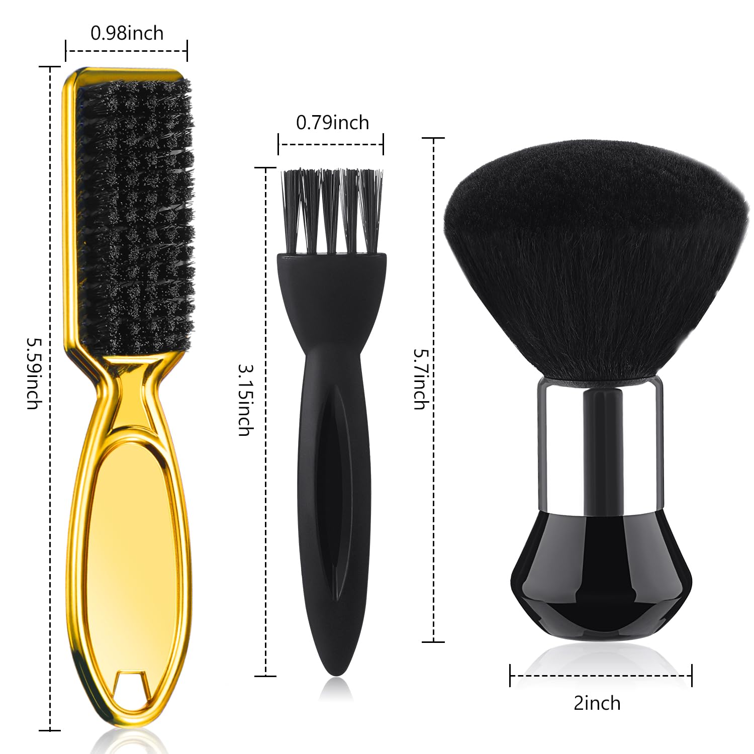 Foto 3 pulgar | Set De 3 Piezas Para Peinar Barber Neck Duster Brush Patelai - Venta Internacional.