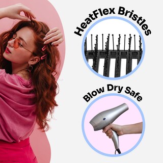 Foto 3 | Cepillo Para El Cabello, Cepillo Húmedo, Secado Rápido, Rosa, Para Bebidas, Diseño Ventilado - Venta Internacional.