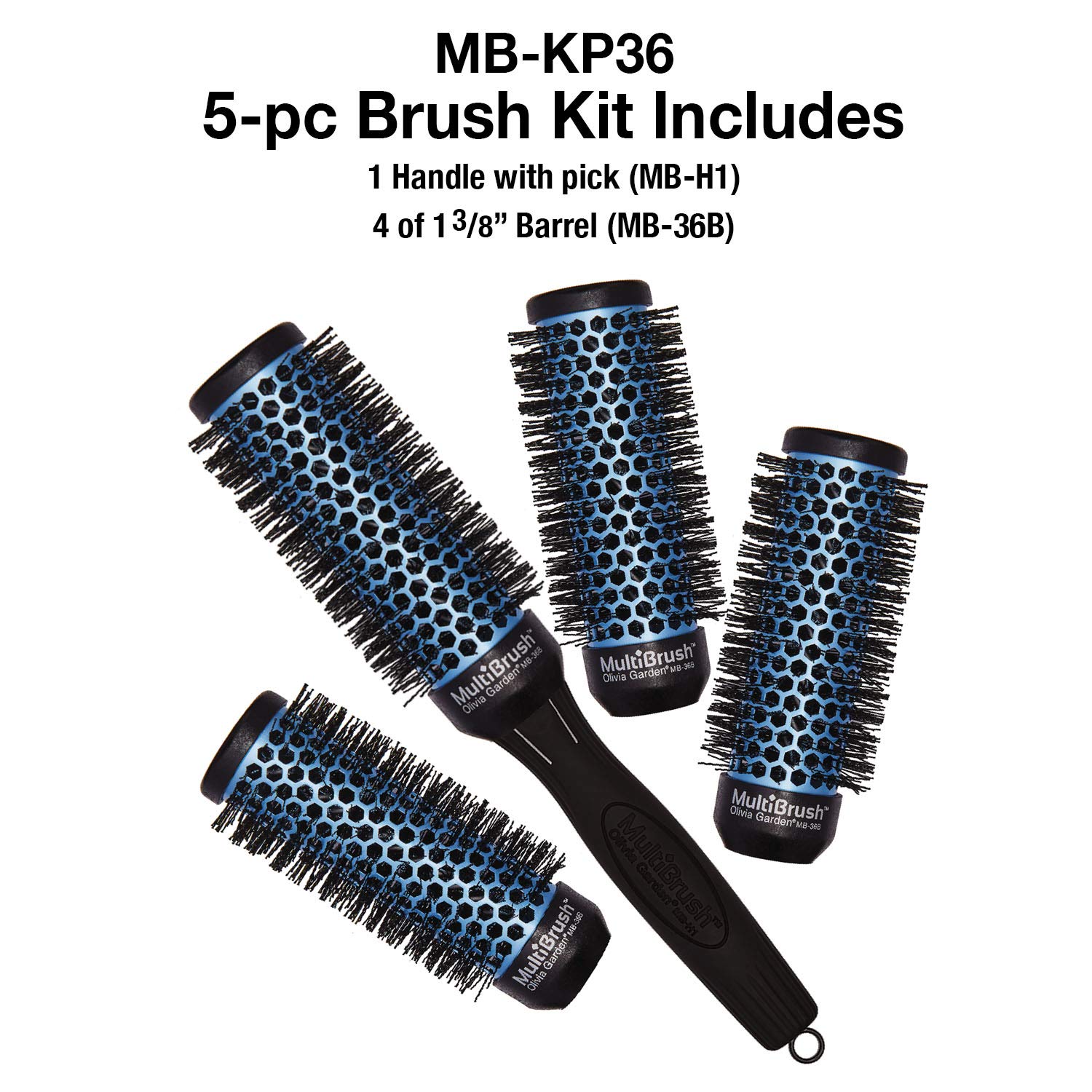 Foto 2 | Kit De Cepillos De Pelo Olivia Garden Multibrush Térmicos Desmontables - Venta Internacional.