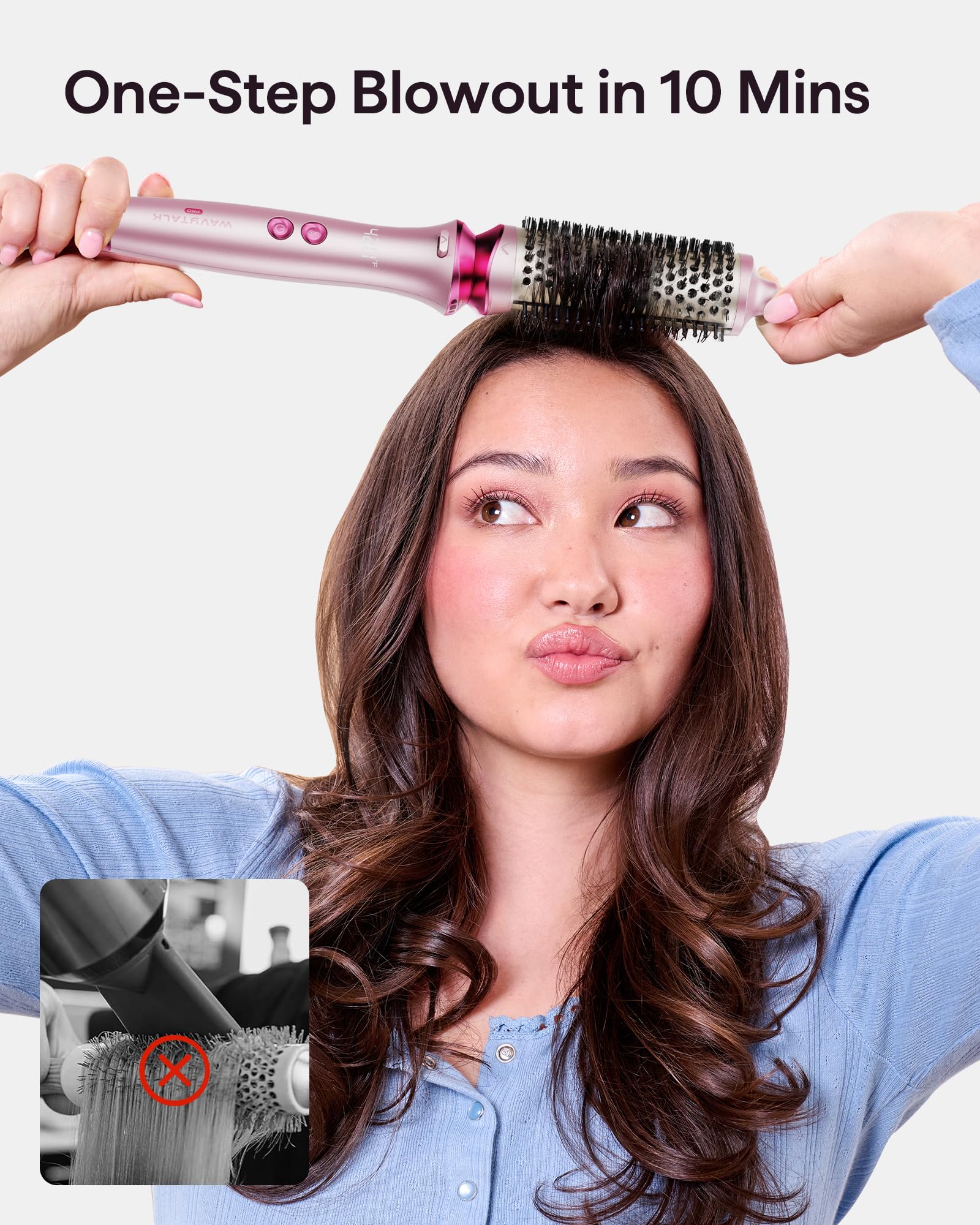 Foto 2 | Cepillo Térmico Wavytalk Pro De Iones Negativos De 4,5 Cm Con Revestimiento Cerámico - Venta Internacional.
