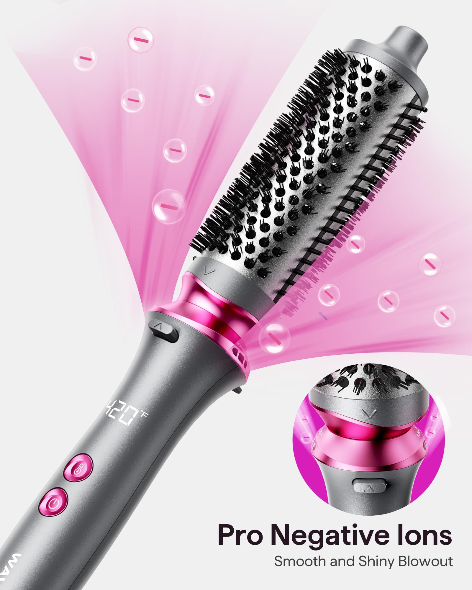 Foto 3 | Cepillo Térmico Wavytalk Pro De 1.5 Pulgadas, Desmontable, Rizado, Gris Oscuro - Venta Internacional.