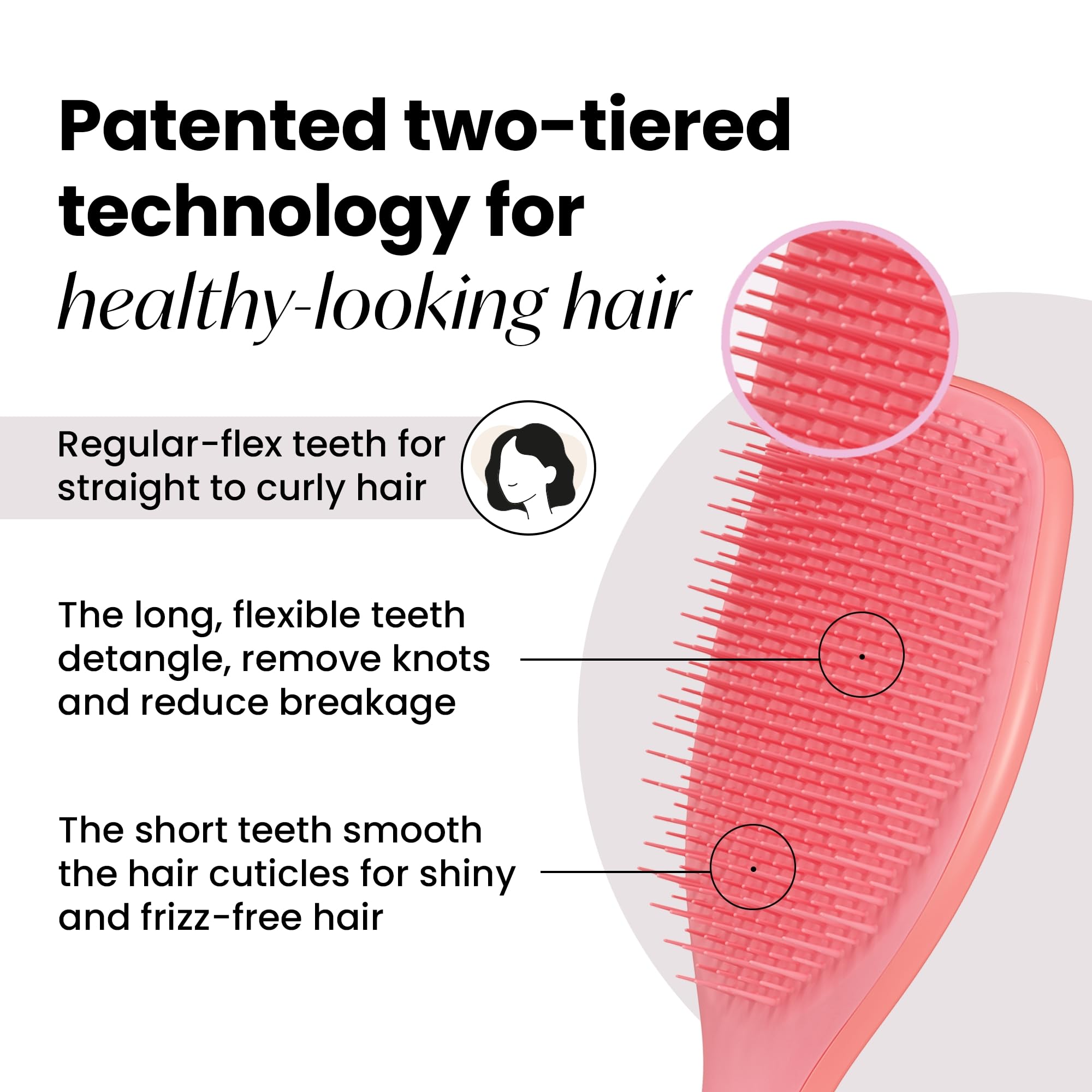 Foto 2 | Cepillo Para El Cabello Tangle Teezer Large Ultimate Detangler Coral Pink - Venta Internacional.