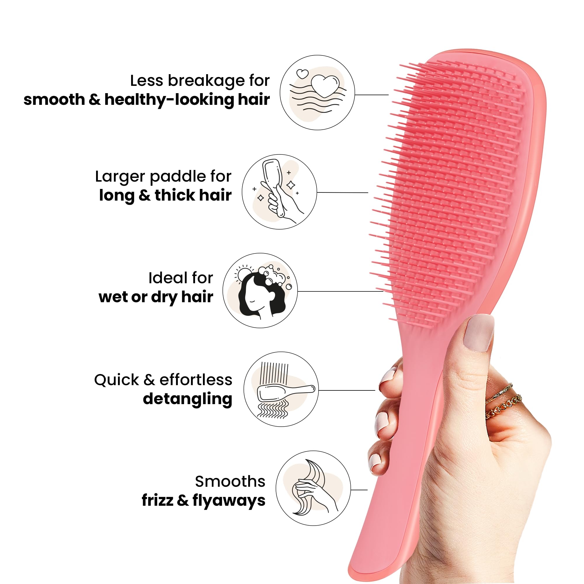 Foto 5 pulgar | Cepillo Para El Cabello Tangle Teezer Large Ultimate Detangler Coral Pink - Venta Internacional.
