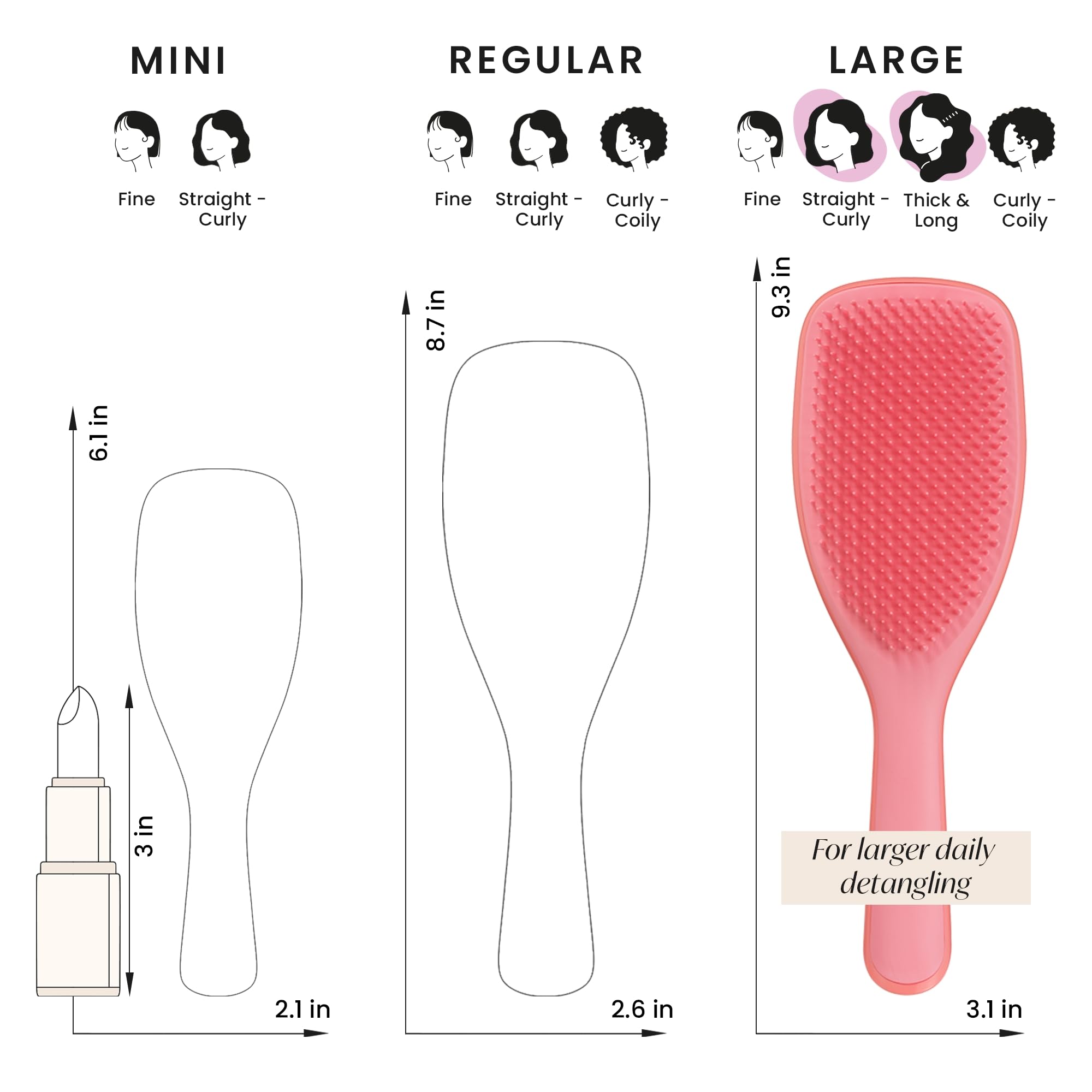 Foto 8 pulgar | Cepillo Para El Cabello Tangle Teezer Large Ultimate Detangler Coral Pink - Venta Internacional.