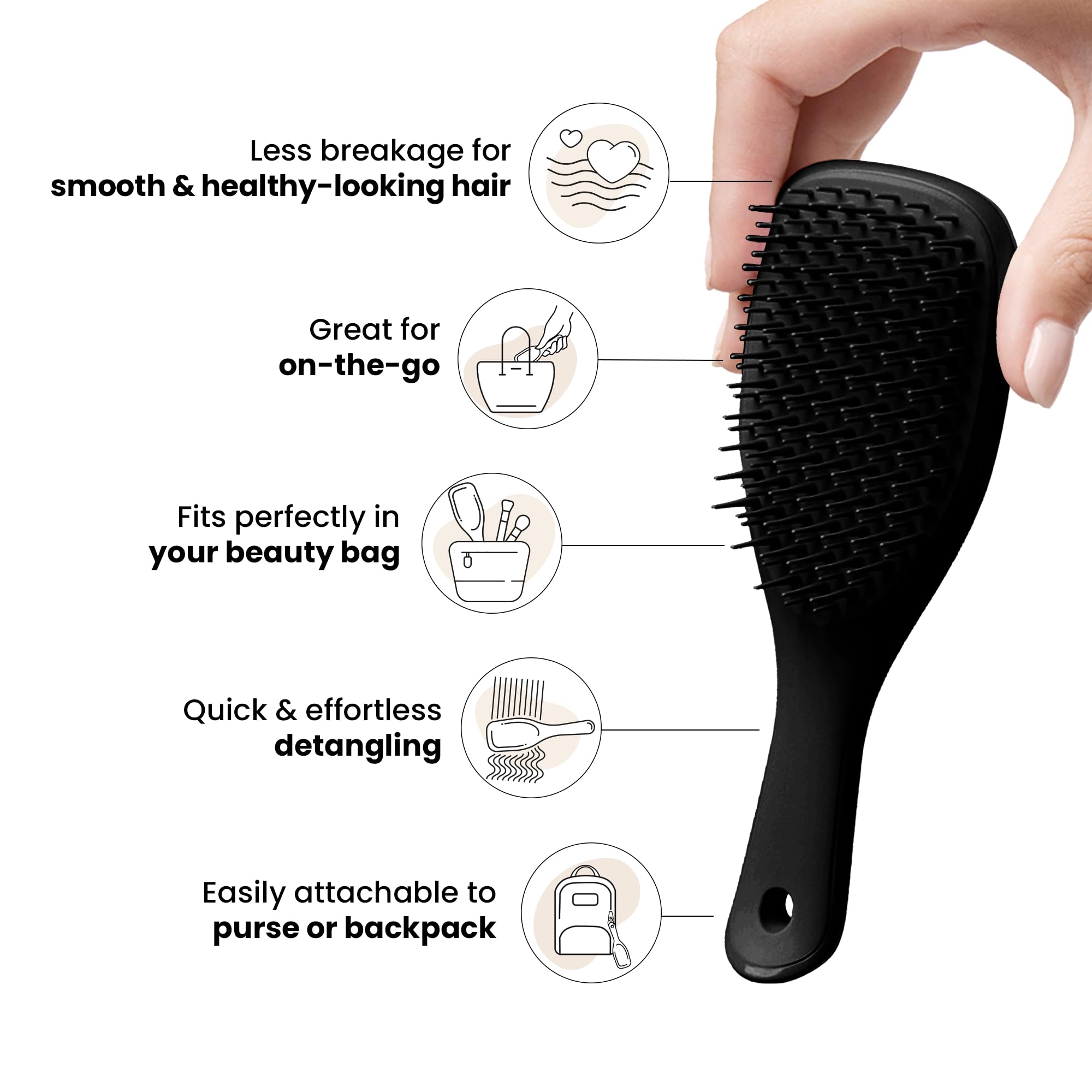 Foto 5 pulgar | Cepillo Para Cabello Tangle Teezer Ultimate Detangler, Tamaño De Viaje, Negro - Venta Internacional.