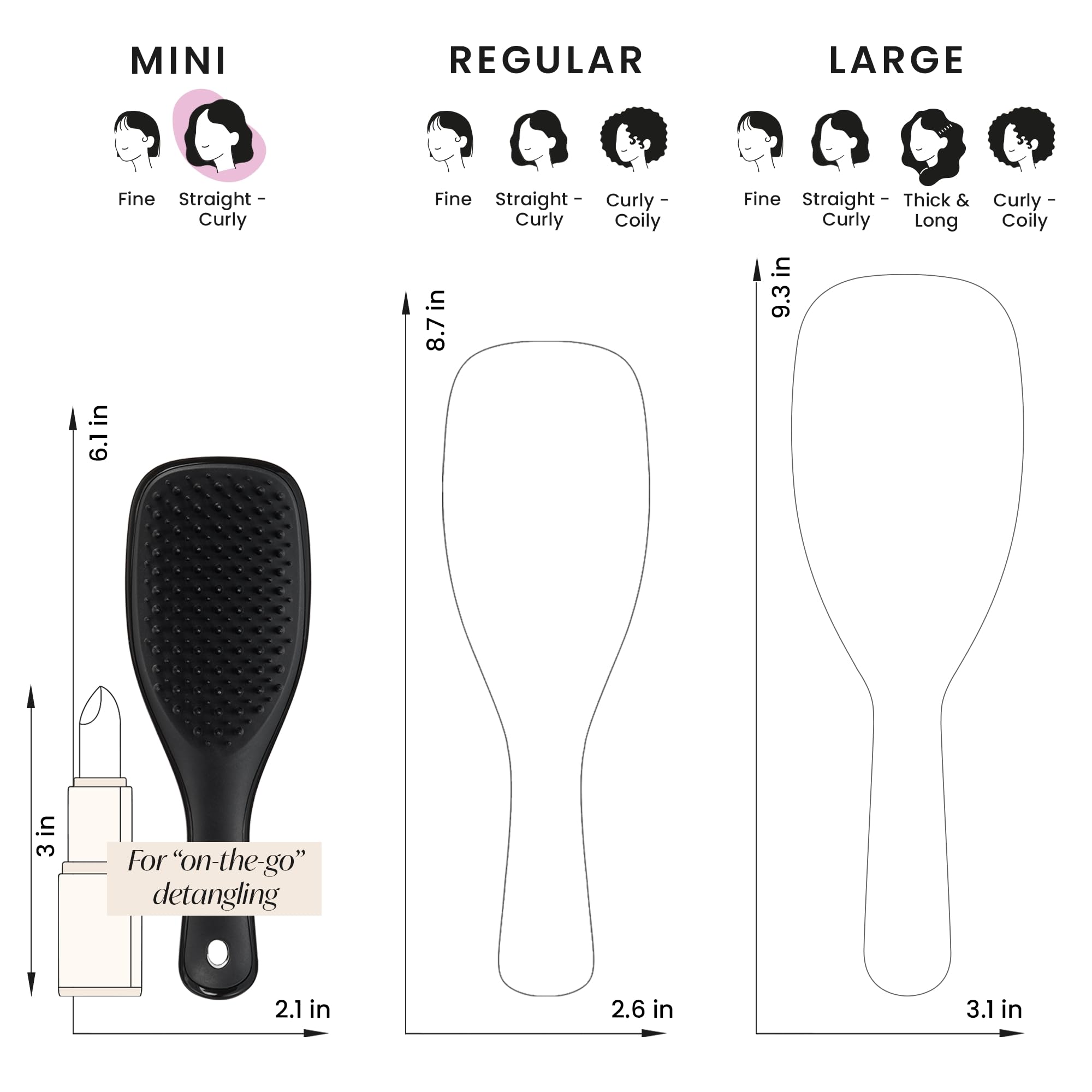 Foto 8 pulgar | Cepillo Para Cabello Tangle Teezer Ultimate Detangler, Tamaño De Viaje, Negro - Venta Internacional.