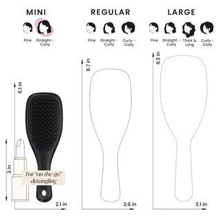 Foto 7 | Cepillo Para Cabello Tangle Teezer Ultimate Detangler, Tamaño De Viaje, Negro - Venta Internacional.