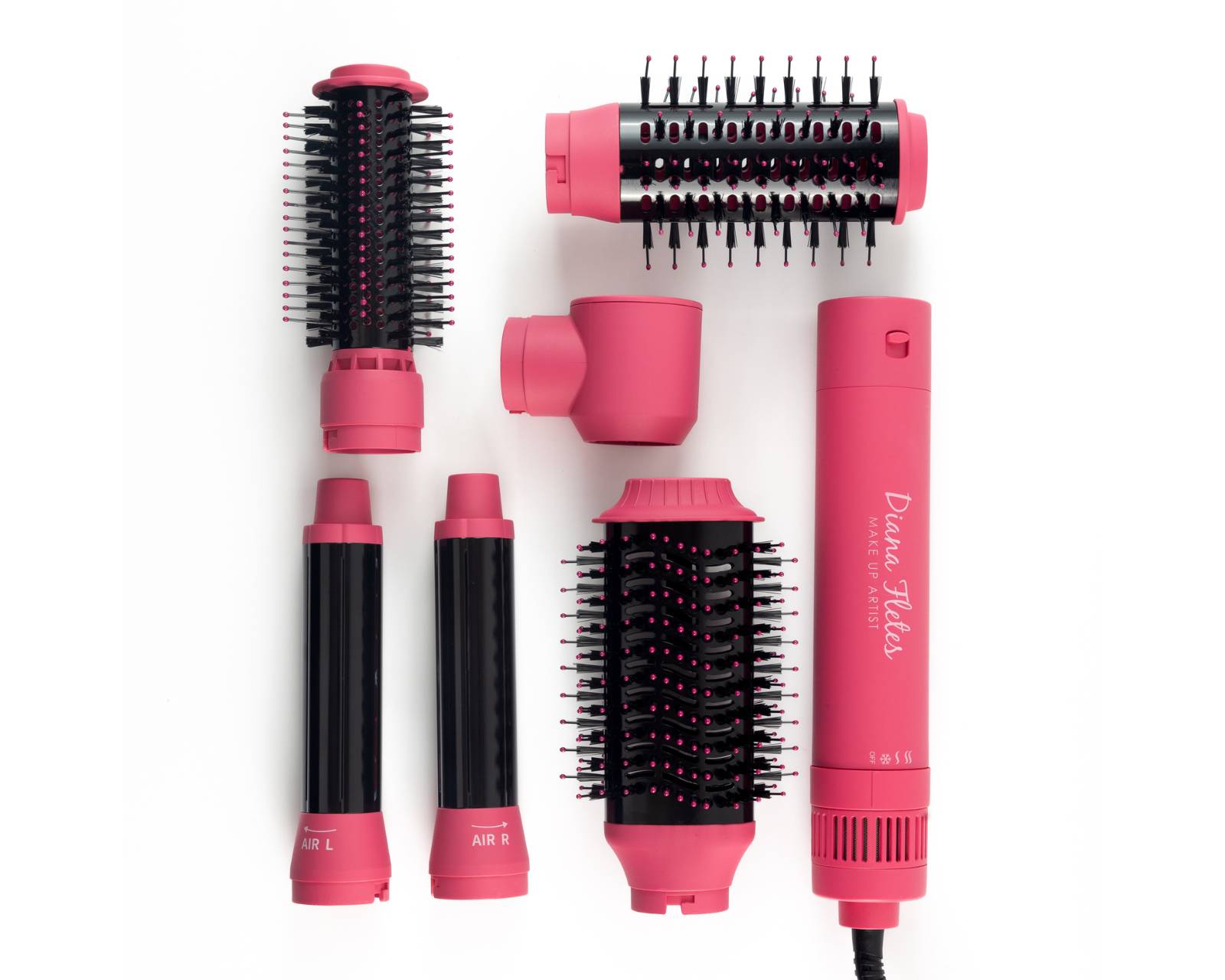Multiestilizador 6 Cabezas Diana Fletes Sm 5318 Rosa Cerámica Negra