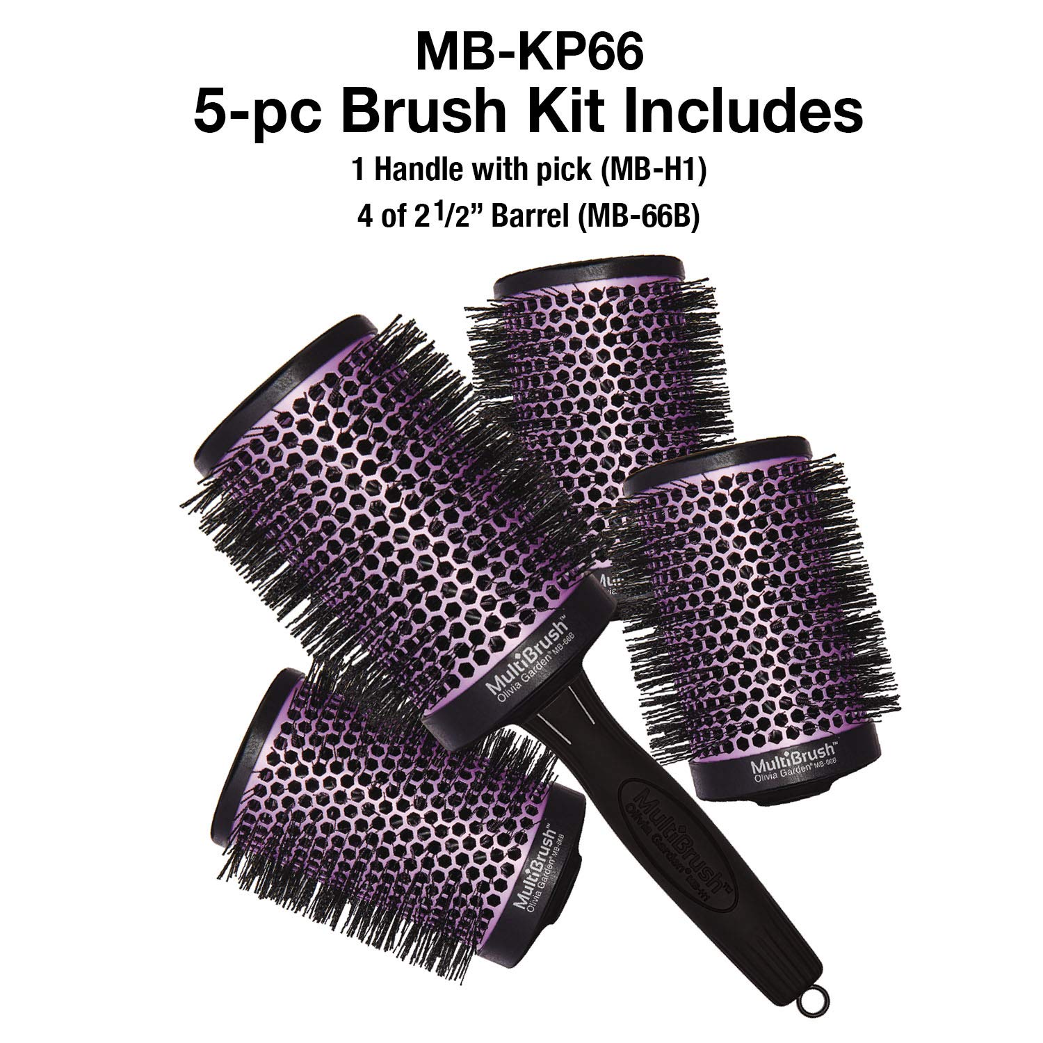 Foto 2 | Juego De Cepillos De Pelo Olivia Garden Multibrush, Desmontable, Xxl, 5 Piezas - Venta Internacional.