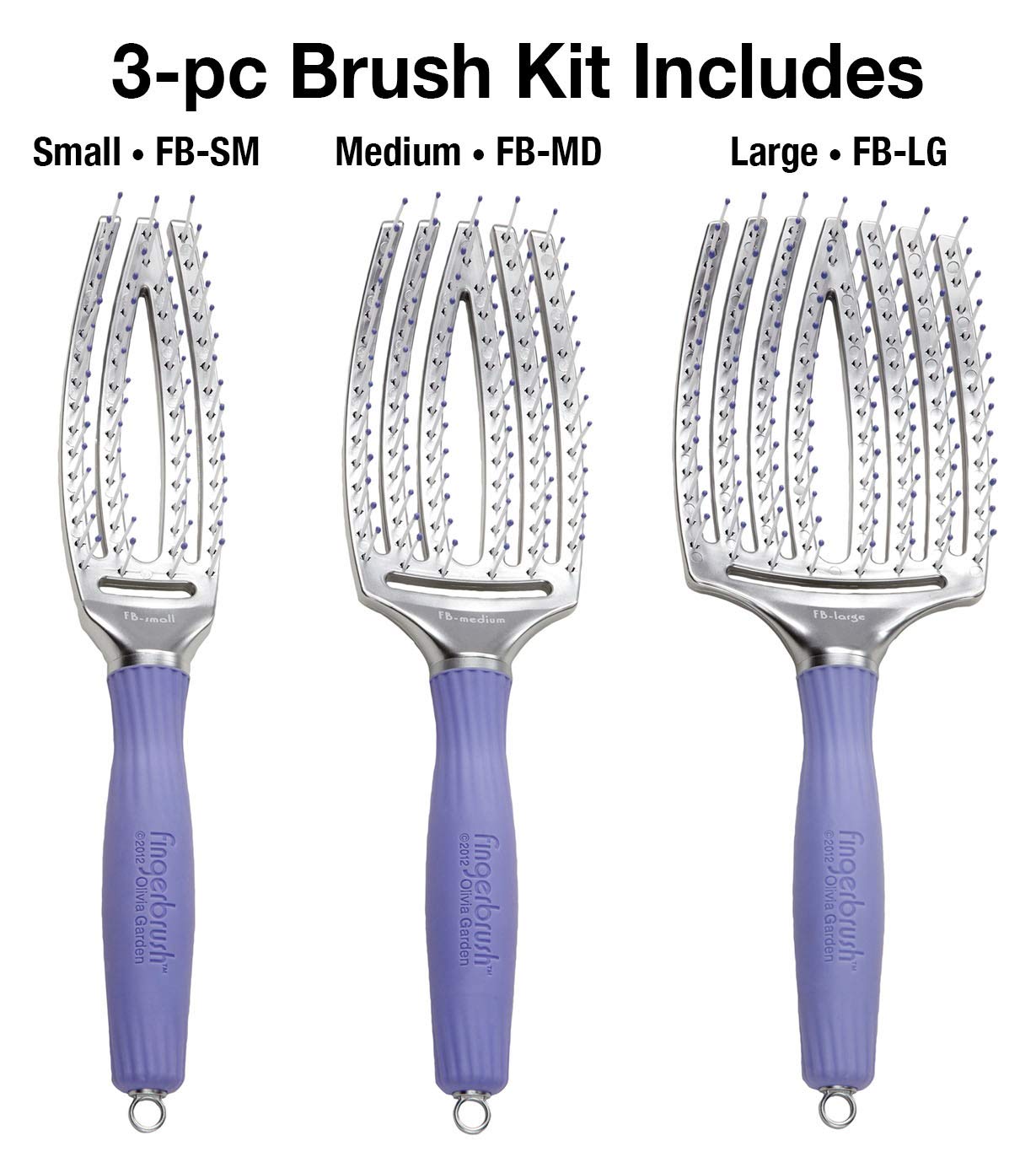 Foto 2 | Kit De Cepillos De Pelo Olivia Garden Finger Brush Para Abrazar El Cuero Cabelludo - Venta Internacional.