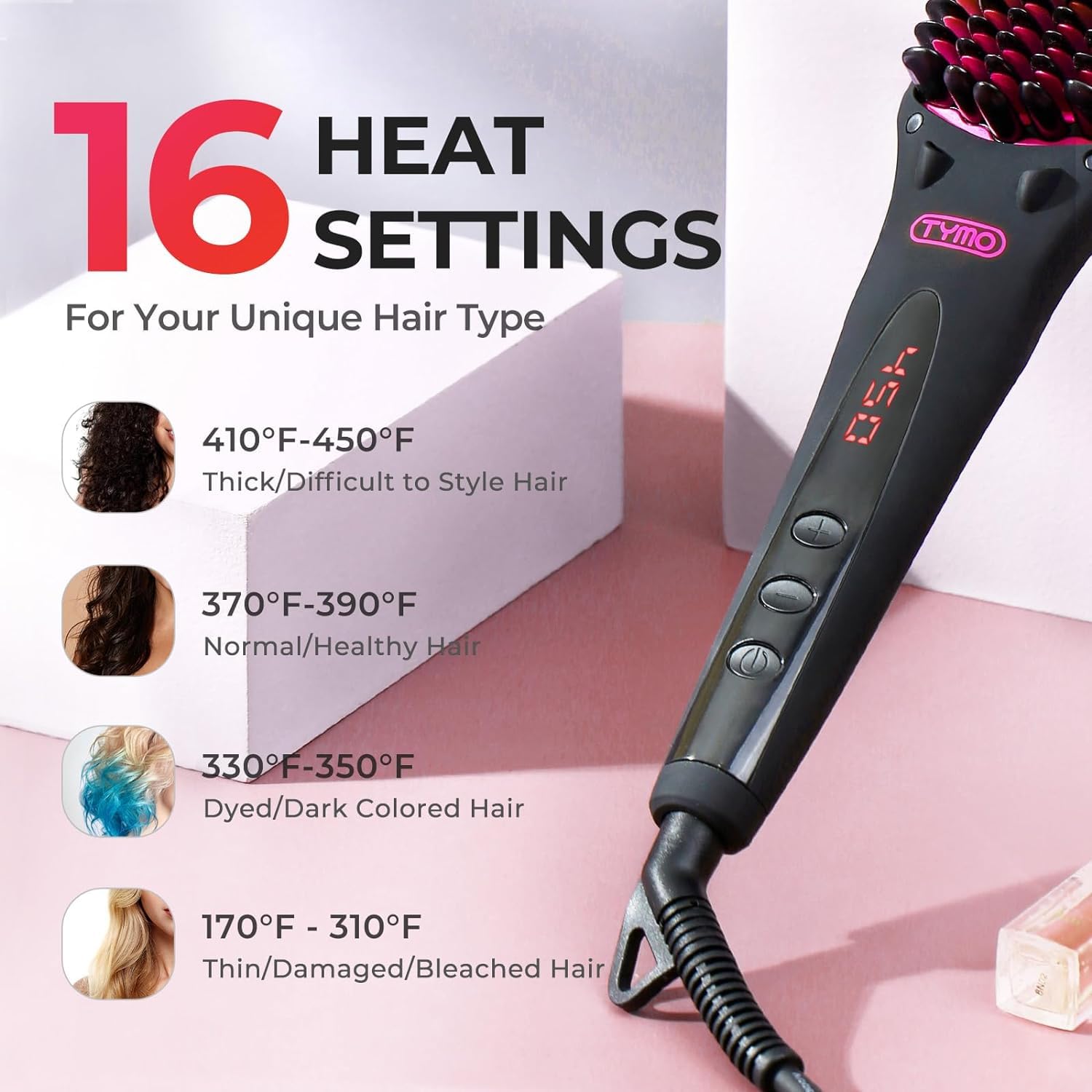 Foto 4 | Cepillo Alisador De Pelo Tymo Ionic 10m Negative Ions - Venta Internacional.