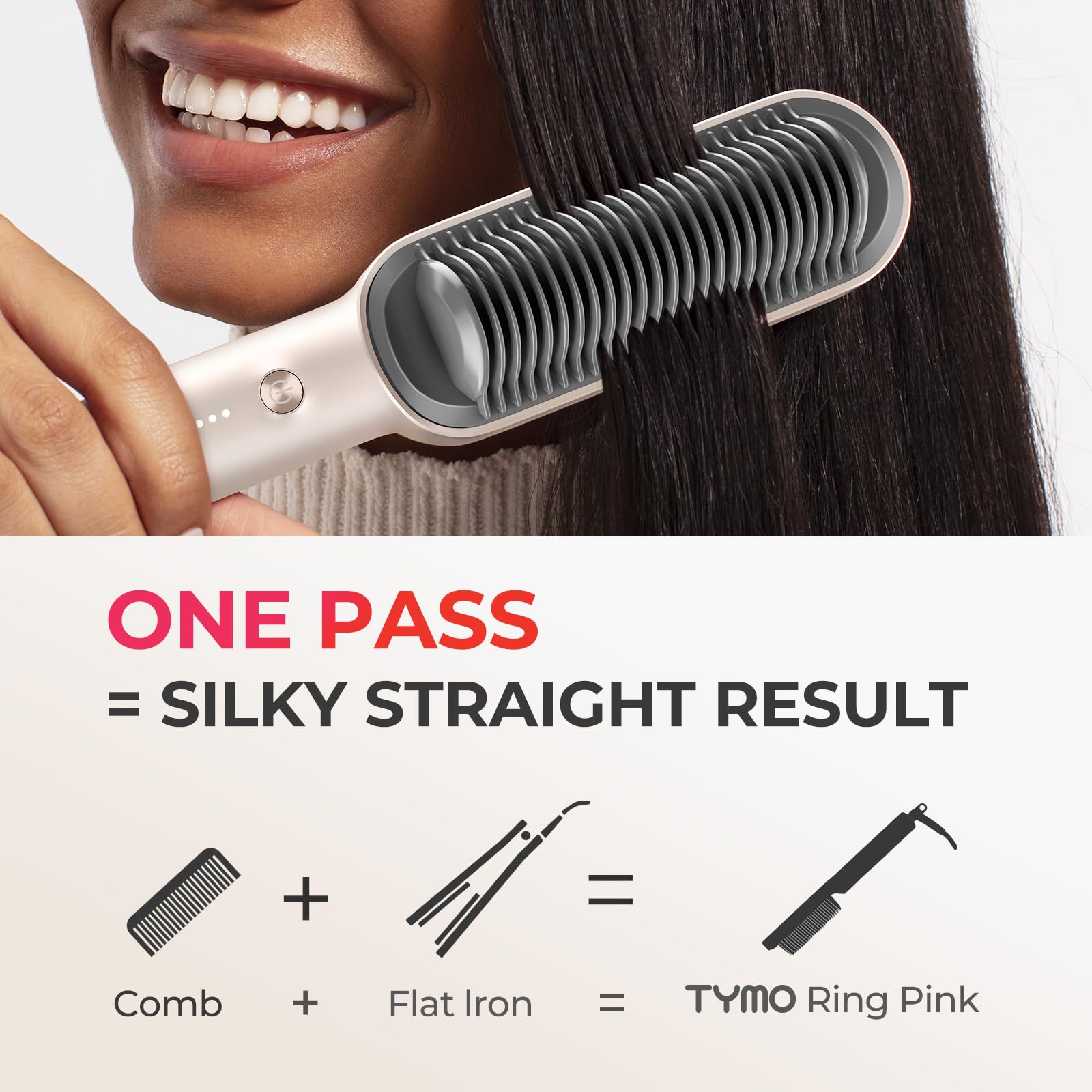 Foto 5 pulgar | Cepillo Alisador de Pelo Tymo Ring con Revestimiento Cerámico de Queratina - Venta Internacional