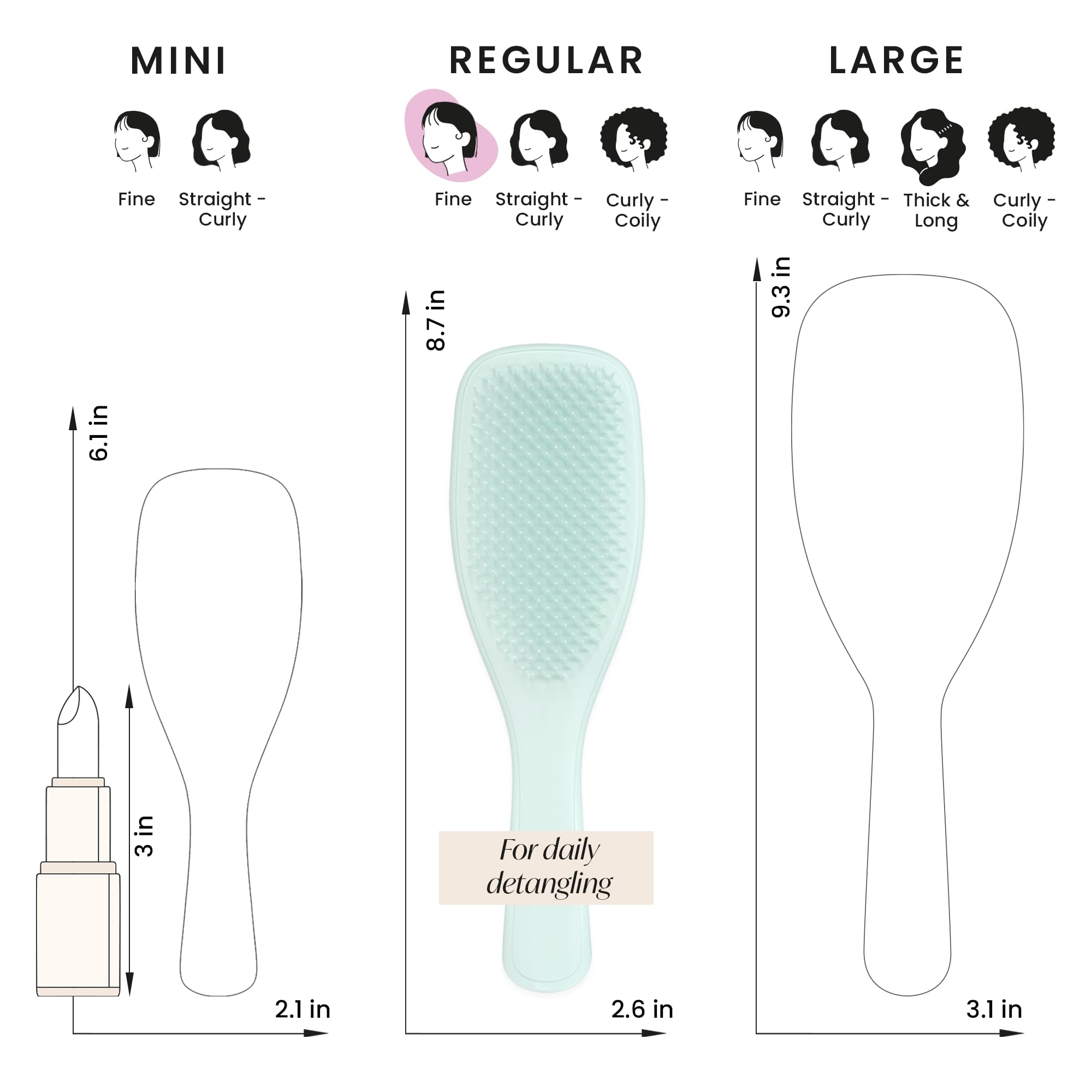 Foto 8 pulgar | Pincel Desenredante Para Enredos, Fino Y Frágil, Azul Hielo - Venta Internacional.