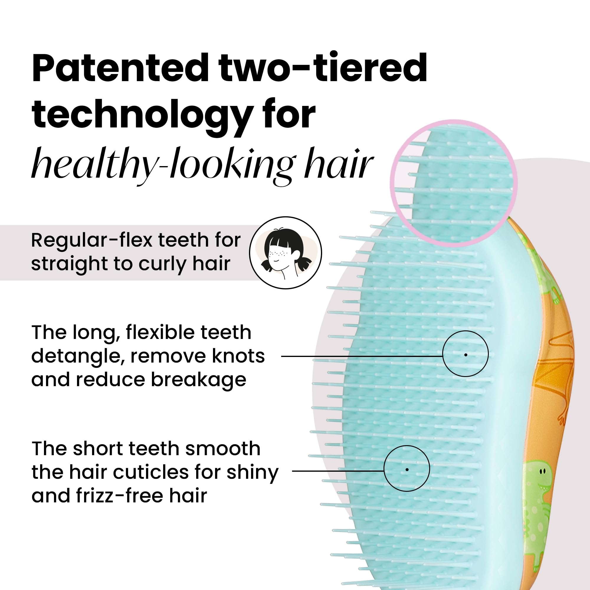 Foto 4 pulgar | Cepillo De Pelo Tangle Teezer Original Detangler Dino Mighty - Venta Internacional.