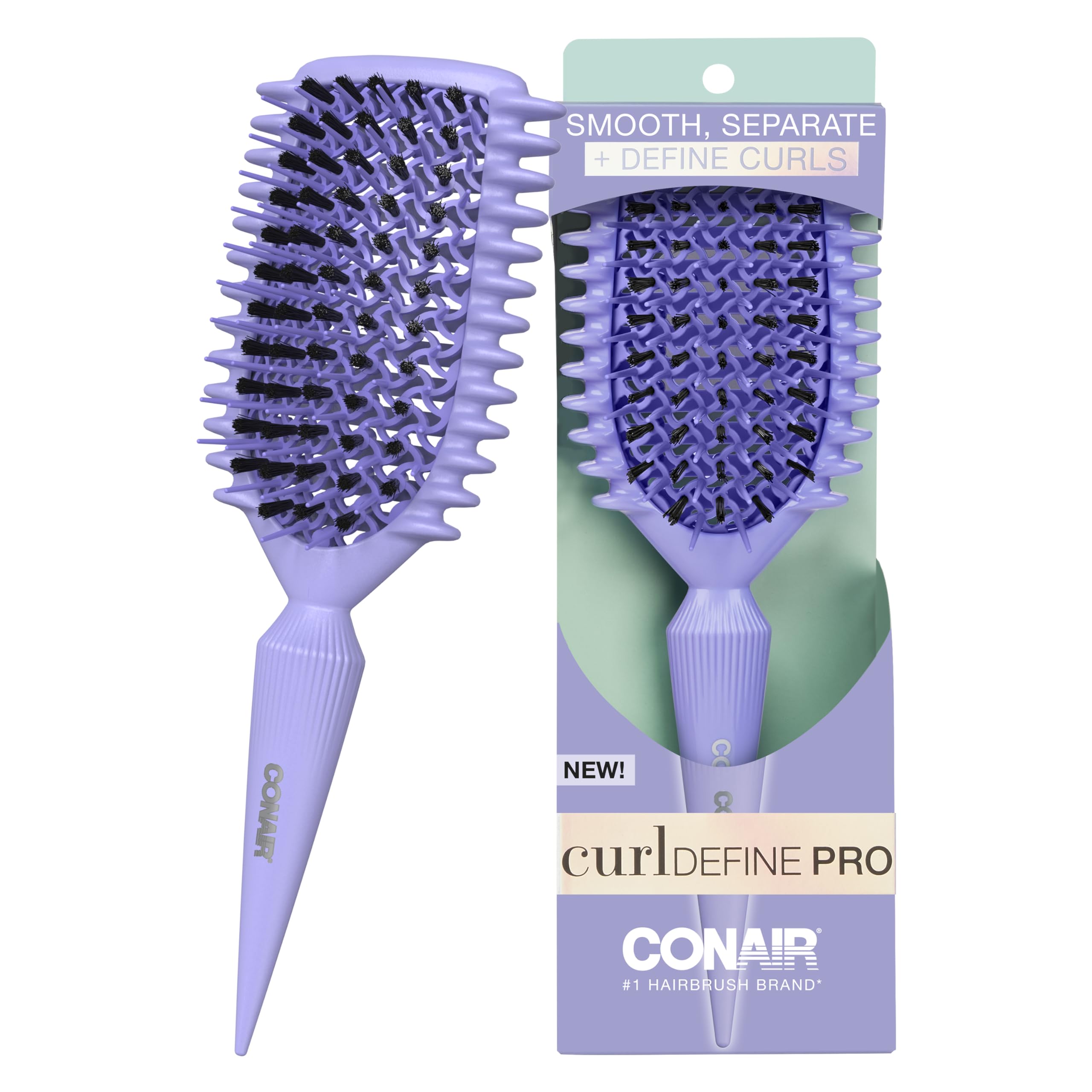 Cepillo Conair Curl Define Pro Para Cabello Rizado - Púrpura - Venta Internacional.