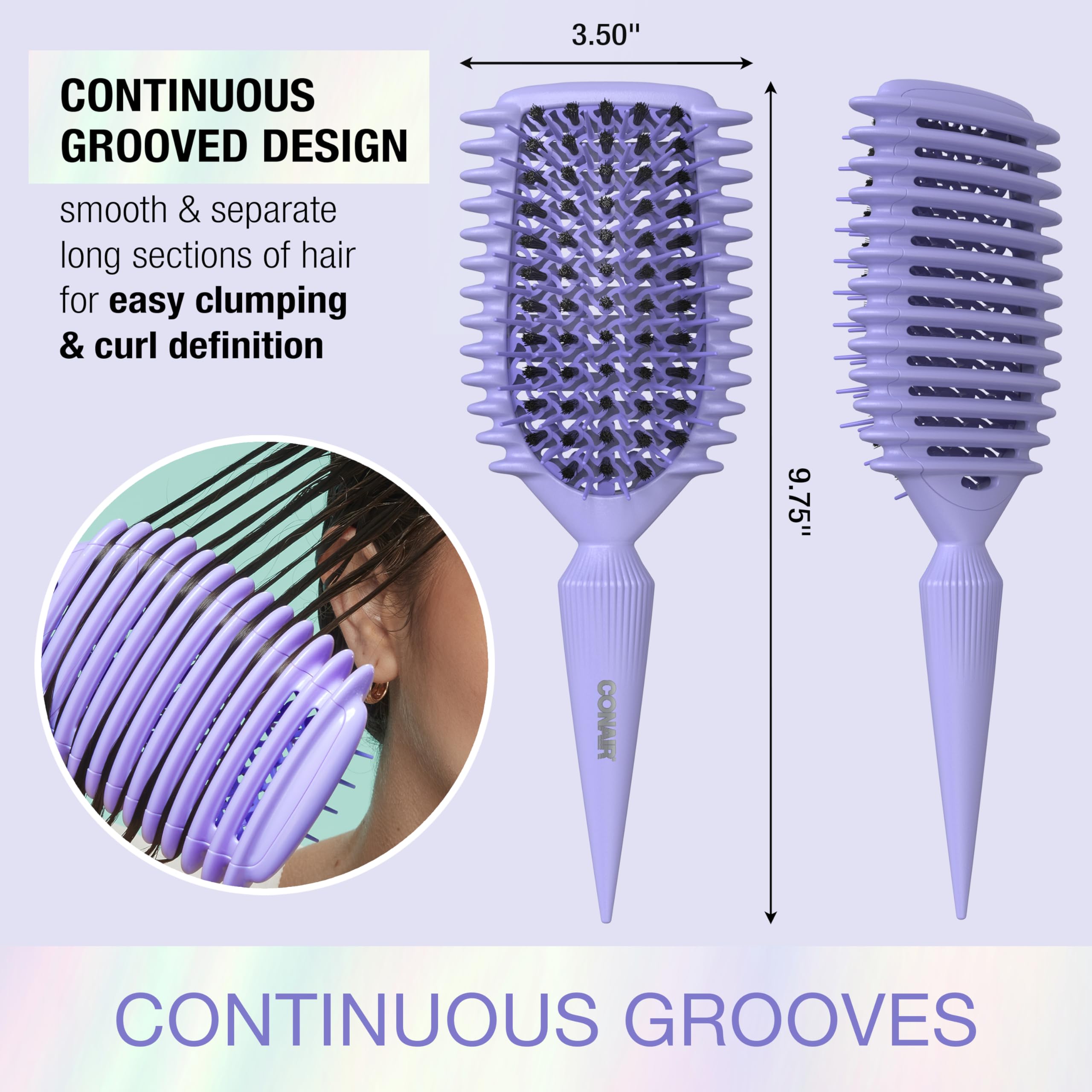 Foto 4 pulgar | Cepillo Conair Curl Define Pro Para Cabello Rizado - Púrpura - Venta Internacional.