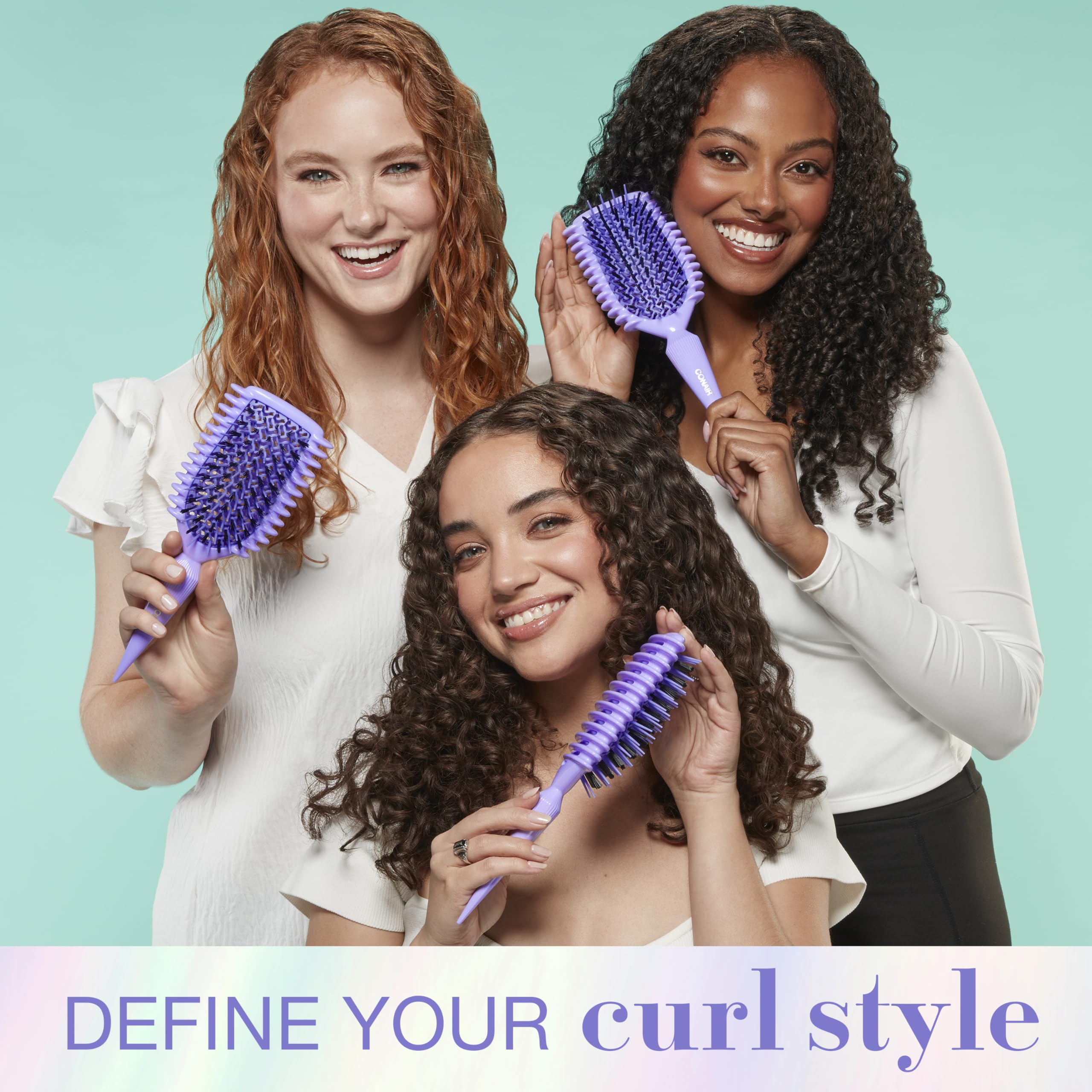 Foto 5 pulgar | Cepillo Conair Curl Define Pro Para Cabello Rizado - Púrpura - Venta Internacional.