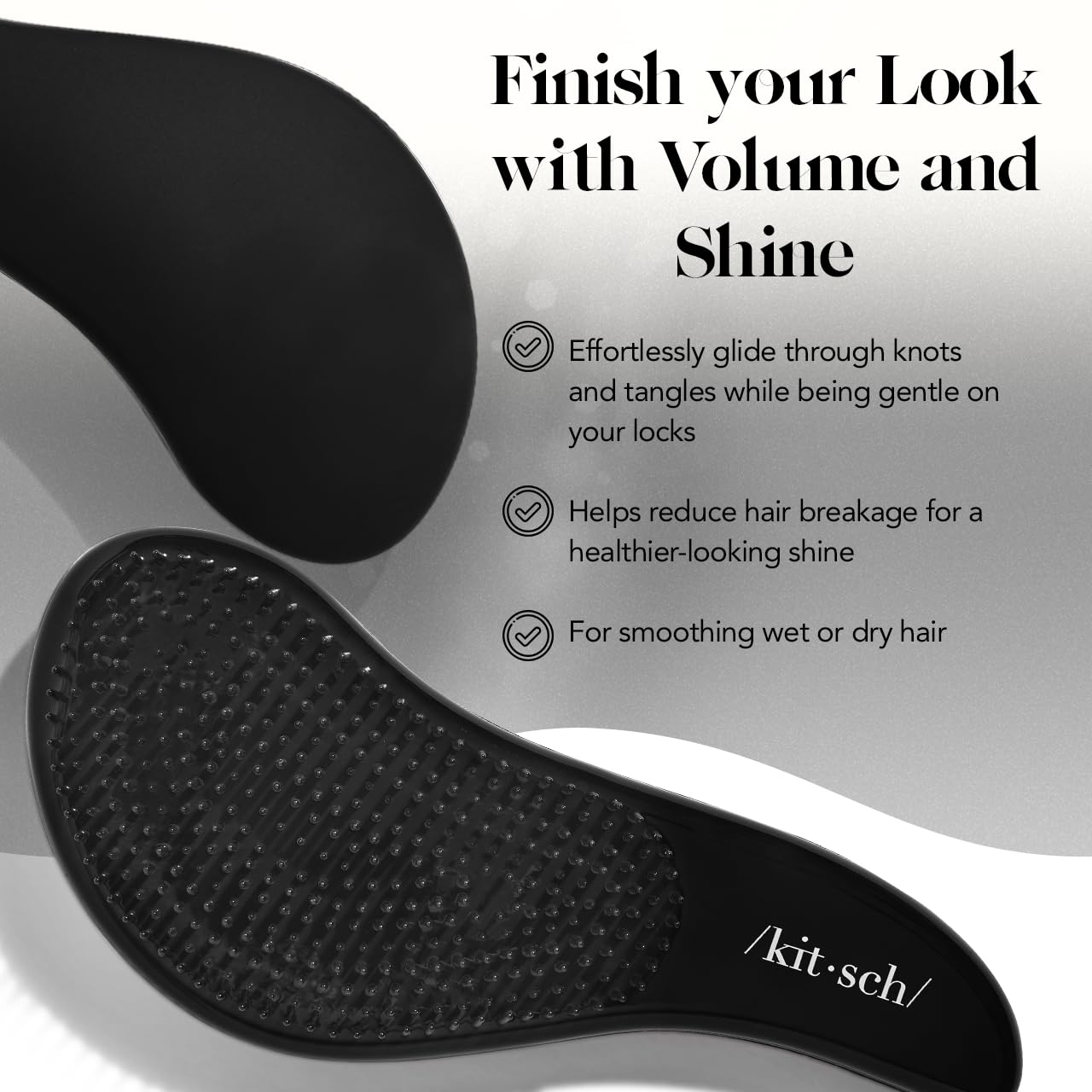 Foto 4 pulgar | Cepillo Desenredante Kitsch Para Cabello Seco Y Húmedo Para Adultos Y Niños, Color Negro - Venta Internacional.