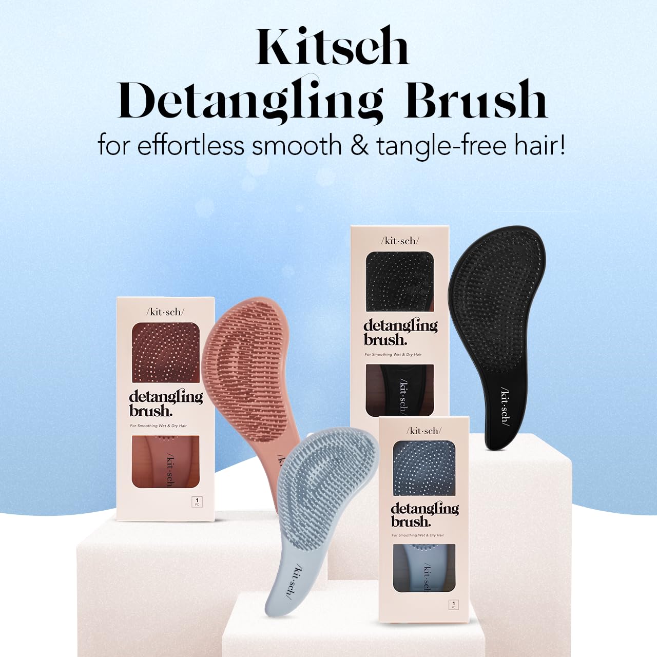 Foto 6 | Cepillo Desenredante Kitsch Para Cabello Rizado, Liso, Húmedo Y Seco - Venta Internacional.