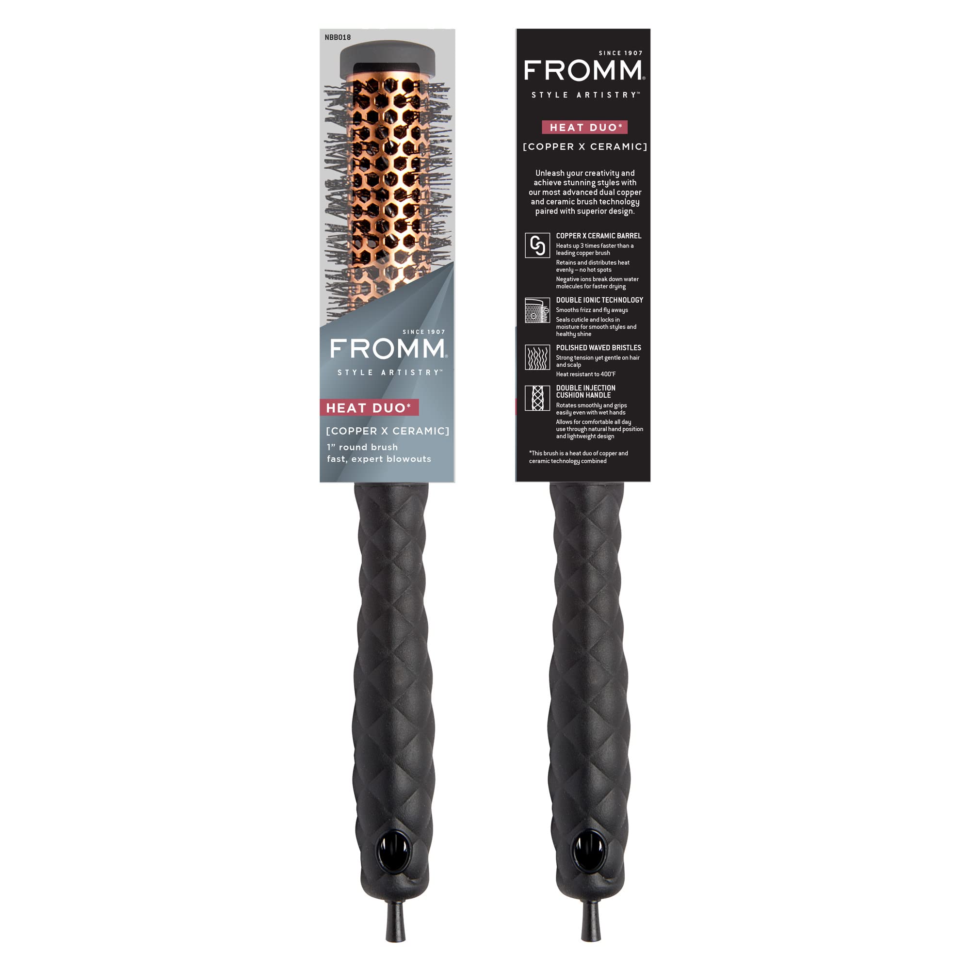 Foto 6 | Cepillo Redondo Fromm Heat Duo Copper X Ceramic 1 Para Cabello - Venta Internacional.