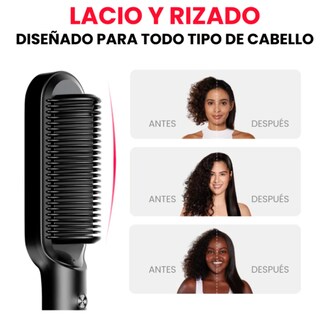 Foto 2 | Cepillo Peine Alaciador Eléctrico Tymo Ring Plancha Cabello Negro Y Púrpura