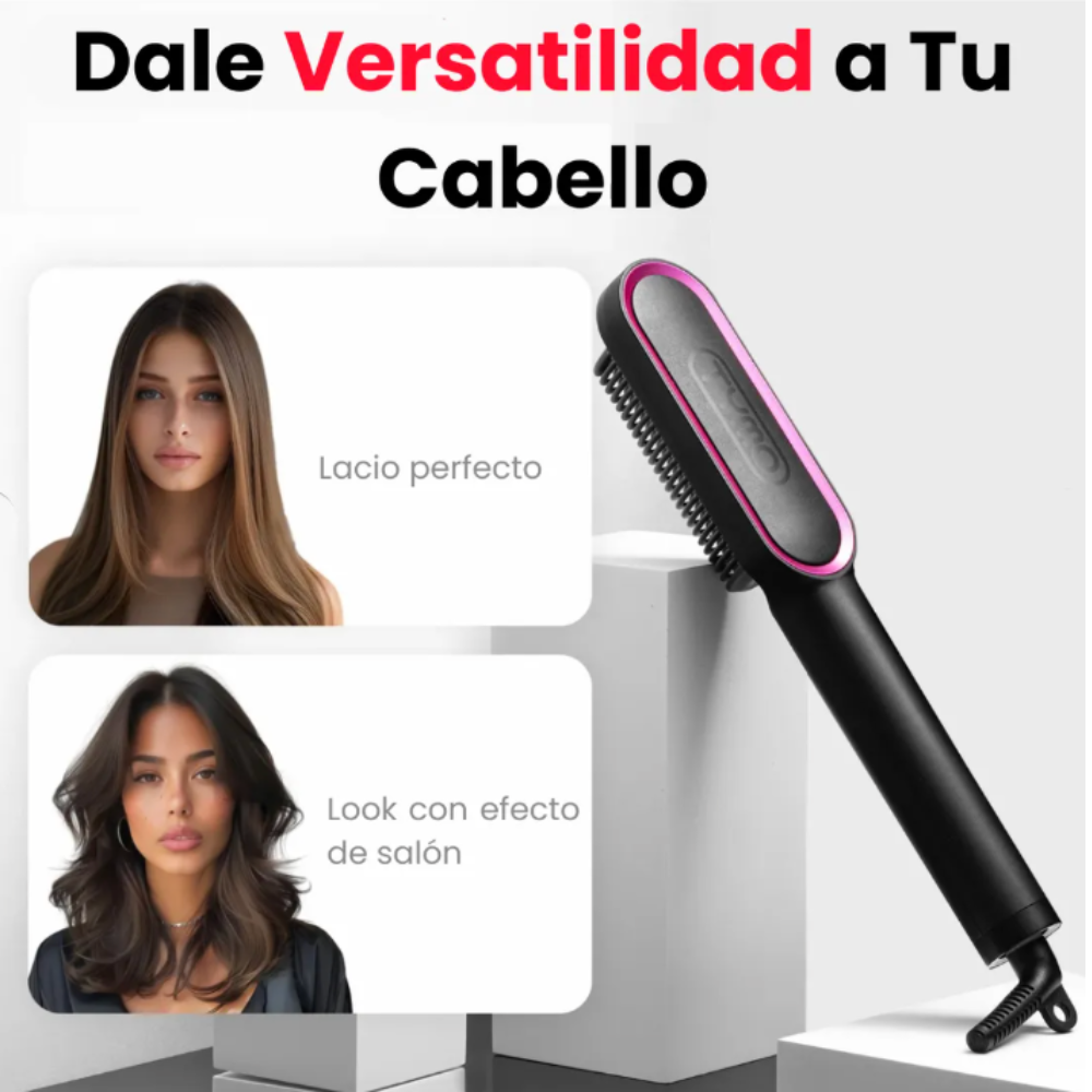 Foto 4 pulgar | Cepillo Peine Alaciador Eléctrico Tymo Ring Plancha Cabello Negro Y Púrpura