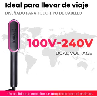 Foto 6 | Cepillo Peine Alaciador Eléctrico Tymo Ring Plancha Cabello Negro Y Púrpura