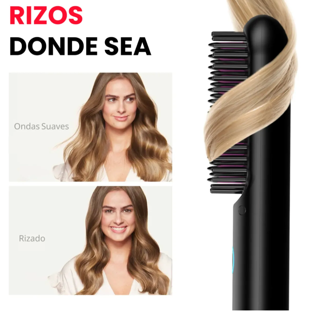 Foto 3 pulgar | Cepillo Peine Alaciador Eléctrico Inalambrico Para Cabello Tymo Portapro Eco Negro