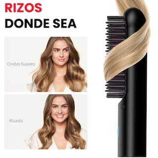 Foto 2 | Cepillo Peine Alaciador Eléctrico Inalambrico Para Cabello Tymo Portapro Eco Negro