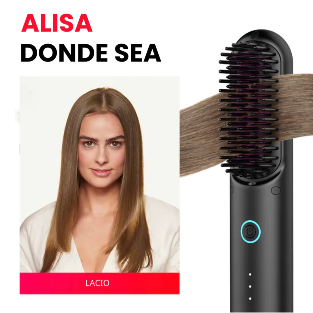 Foto 4 pulgar | Cepillo Peine Alaciador Eléctrico Inalambrico Para Cabello Tymo Portapro Eco Negro