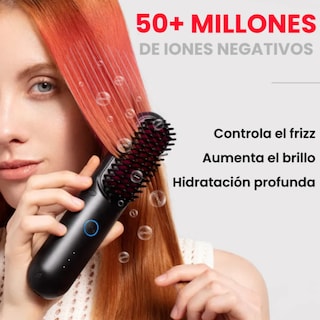 Foto 5 | Cepillo Peine Alaciador Eléctrico Inalambrico Para Cabello Tymo Portapro Eco Negro