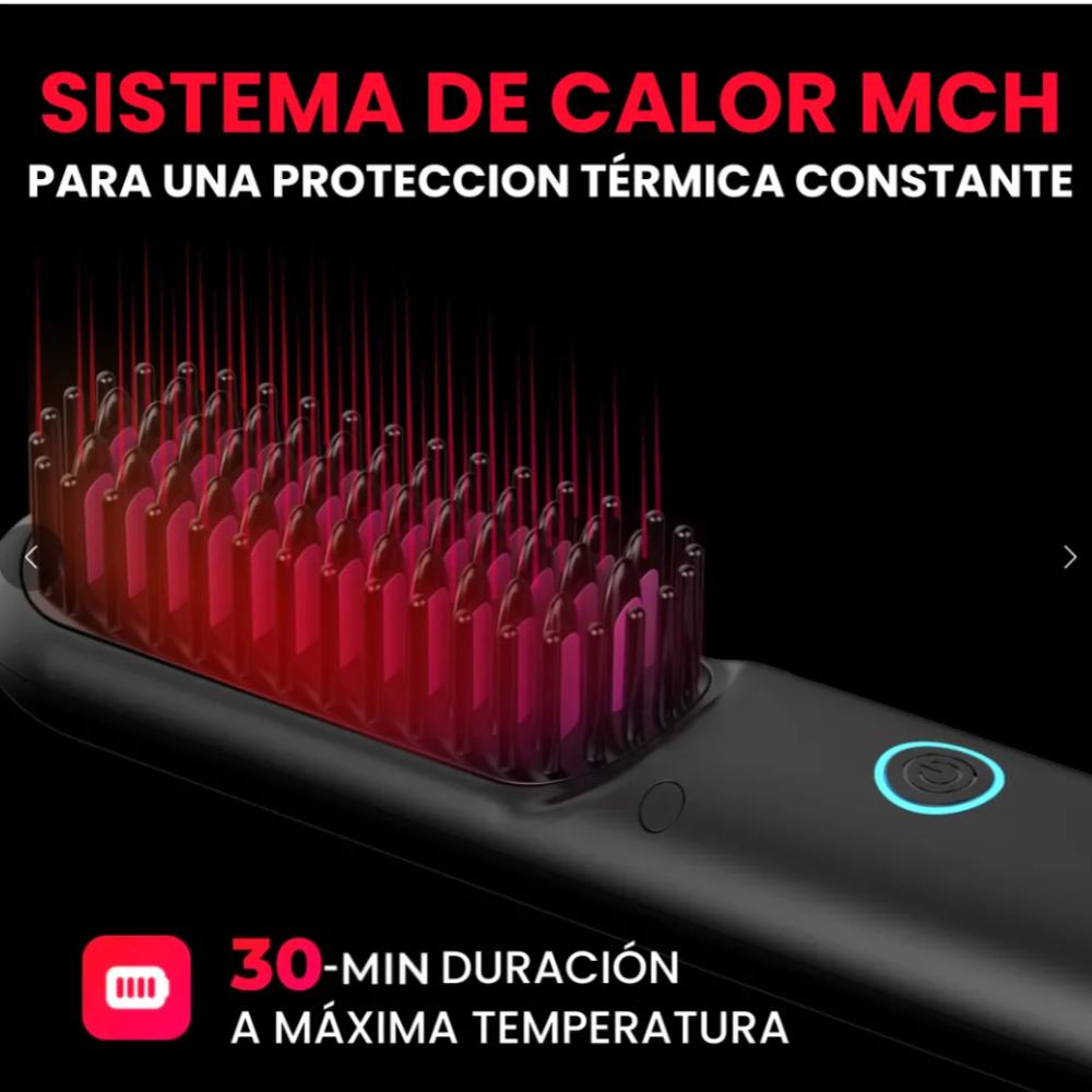 Foto 7 pulgar | Cepillo Peine Alaciador Eléctrico Inalambrico Para Cabello Tymo Portapro Eco Negro