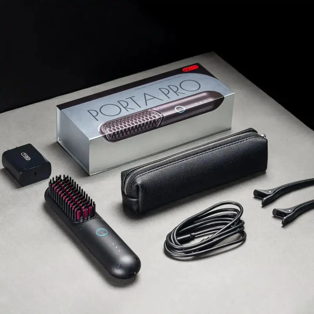 Foto 9 pulgar | Cepillo Peine Alaciador Eléctrico Inalambrico Para Cabello Tymo Portapro Eco Negro