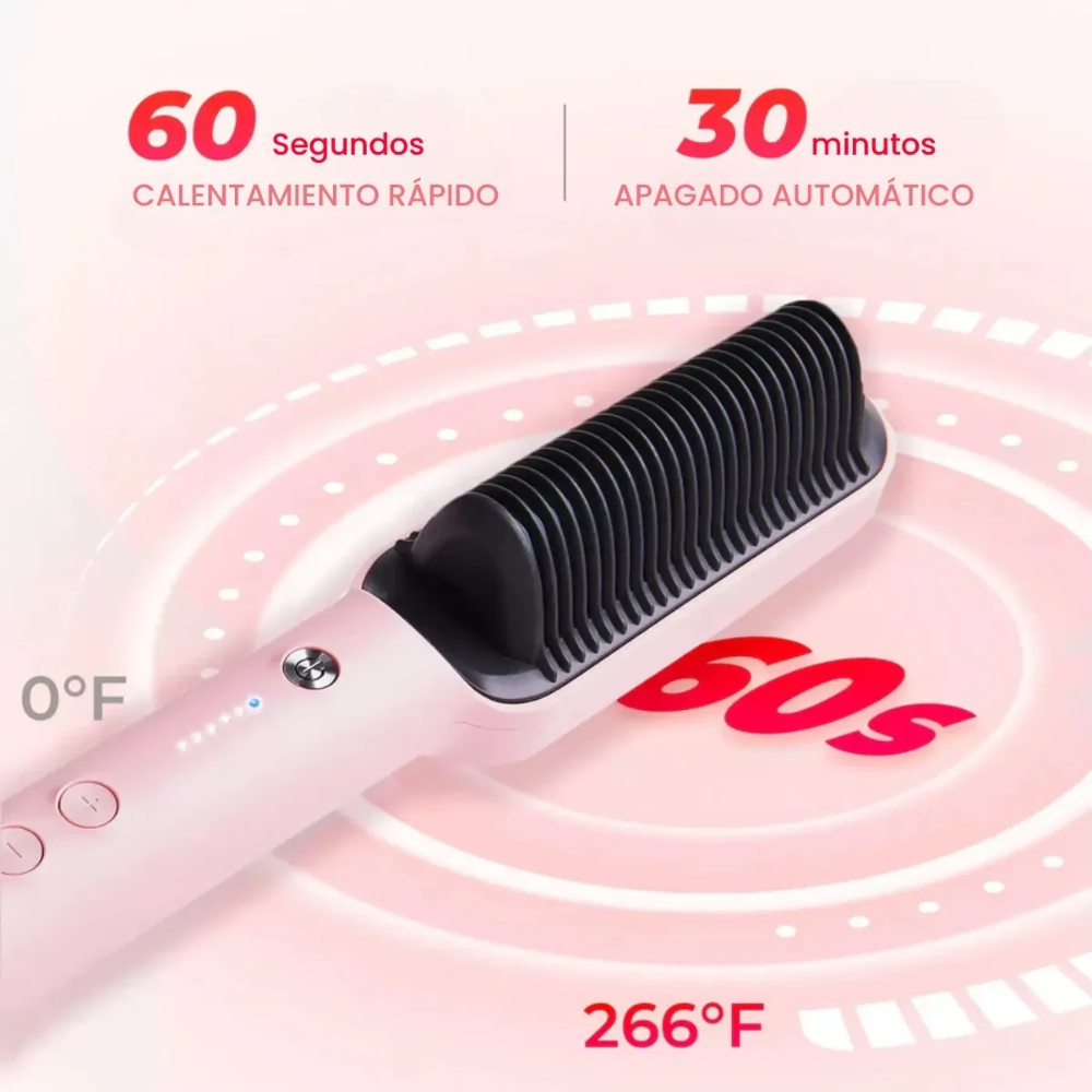 Foto 3 pulgar | Cepillo Peine Alaciador Alisador Eléctrico Para Cabello Tymo Ring Rosa Plancha Para Cabello