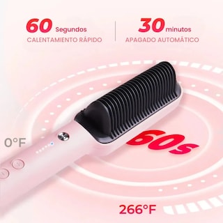 Foto 2 | Cepillo Peine Alaciador Alisador Eléctrico Para Cabello Tymo Ring Rosa Plancha Para Cabello
