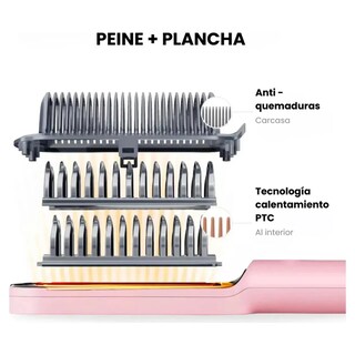 Foto 4 | Cepillo Peine Alaciador Alisador Eléctrico Para Cabello Tymo Ring Rosa Plancha Para Cabello