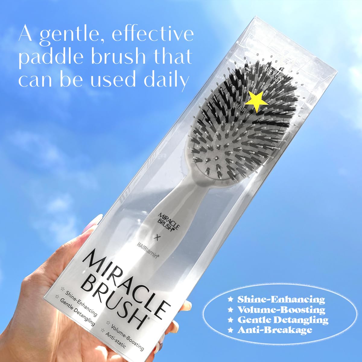 Foto 6 pulgar | Cepillo De Pelo Con Forma De Paleta Hairtamin Miracle Para Todo Tipo De Cabello - Venta Internacional.