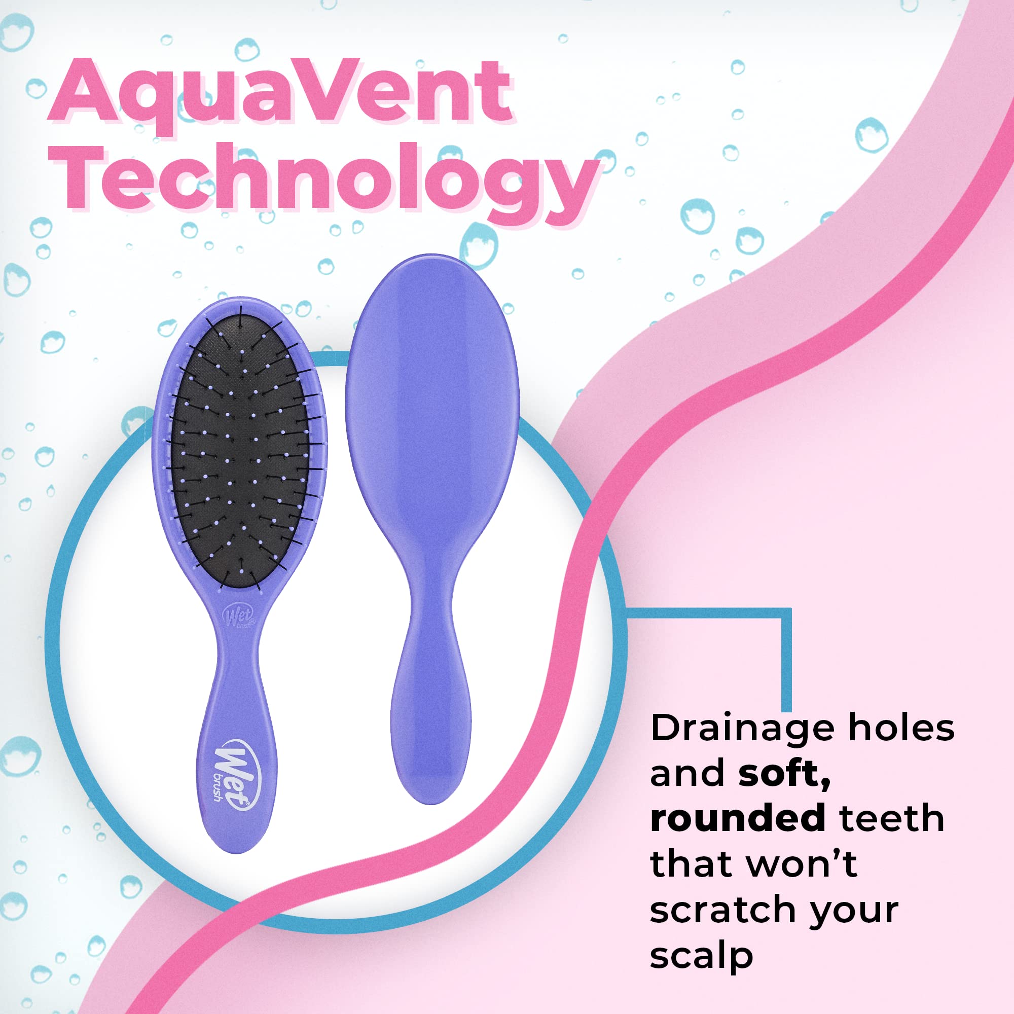 Foto 5 pulgar | Cepillo Desenredante, Cepillo Húmedo, Fino, Morado, Para Todo Tipo De Cabello - Venta Internacional.