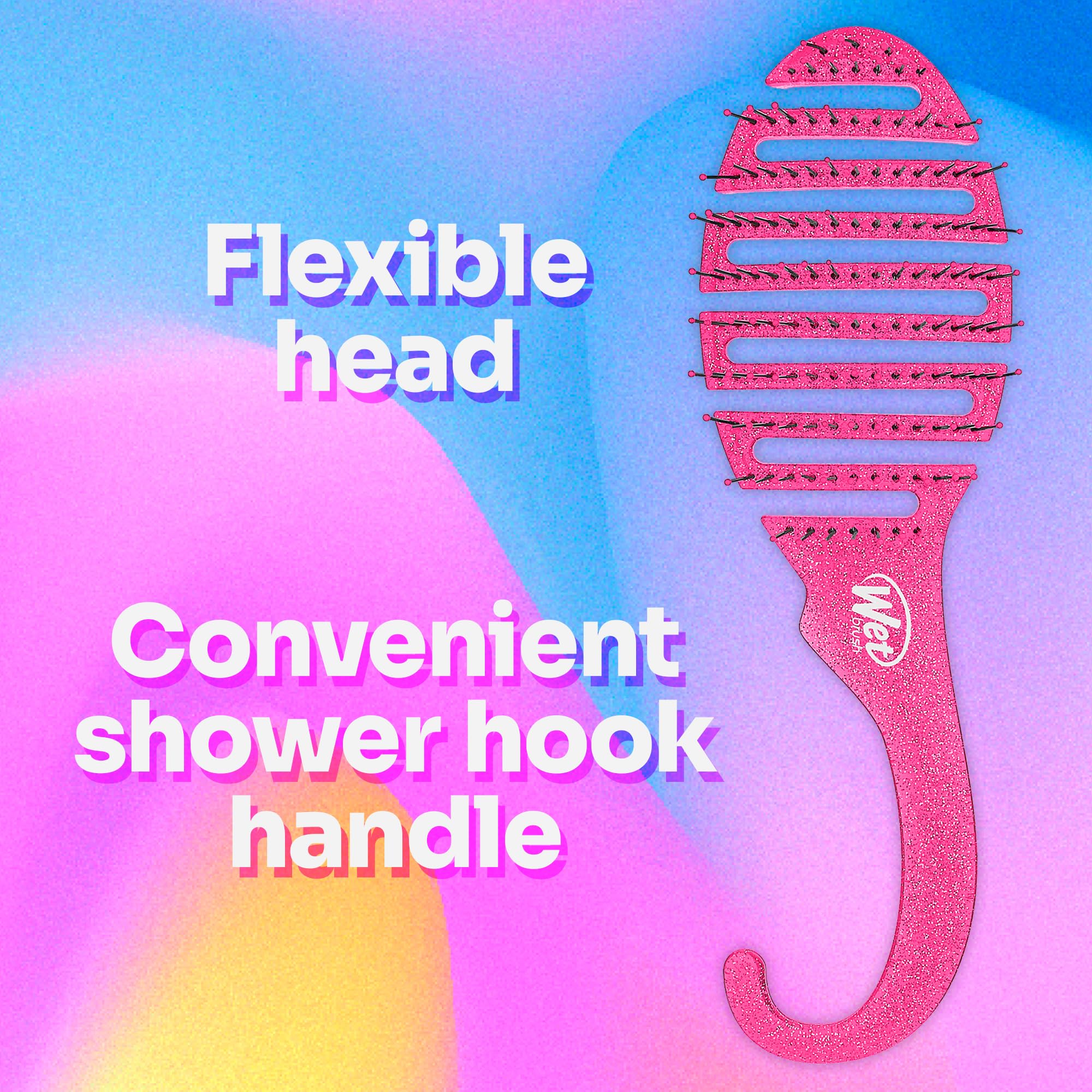 Foto 5 pulgar | Cepillo Para Cabello, Cepillo Húmedo, Desenredante De Ducha, Purpurina Rosa - Venta Internacional.