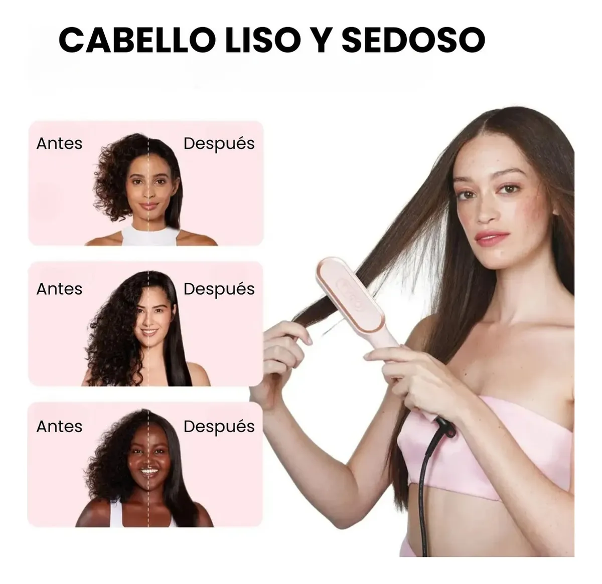 Foto 4 | Kit Cepillo Electrico Tymo Ring Y Waflera Tenaza De Cabello