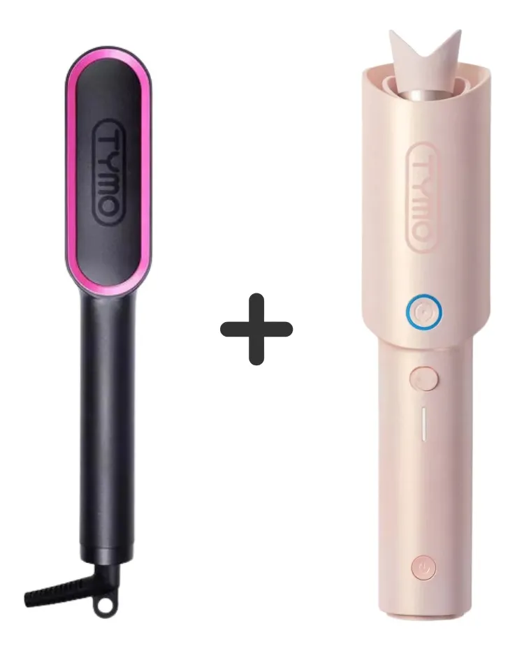 Kit Cepillo Electrico Tymo Ring Y Rizadora Tenaza De Cabello