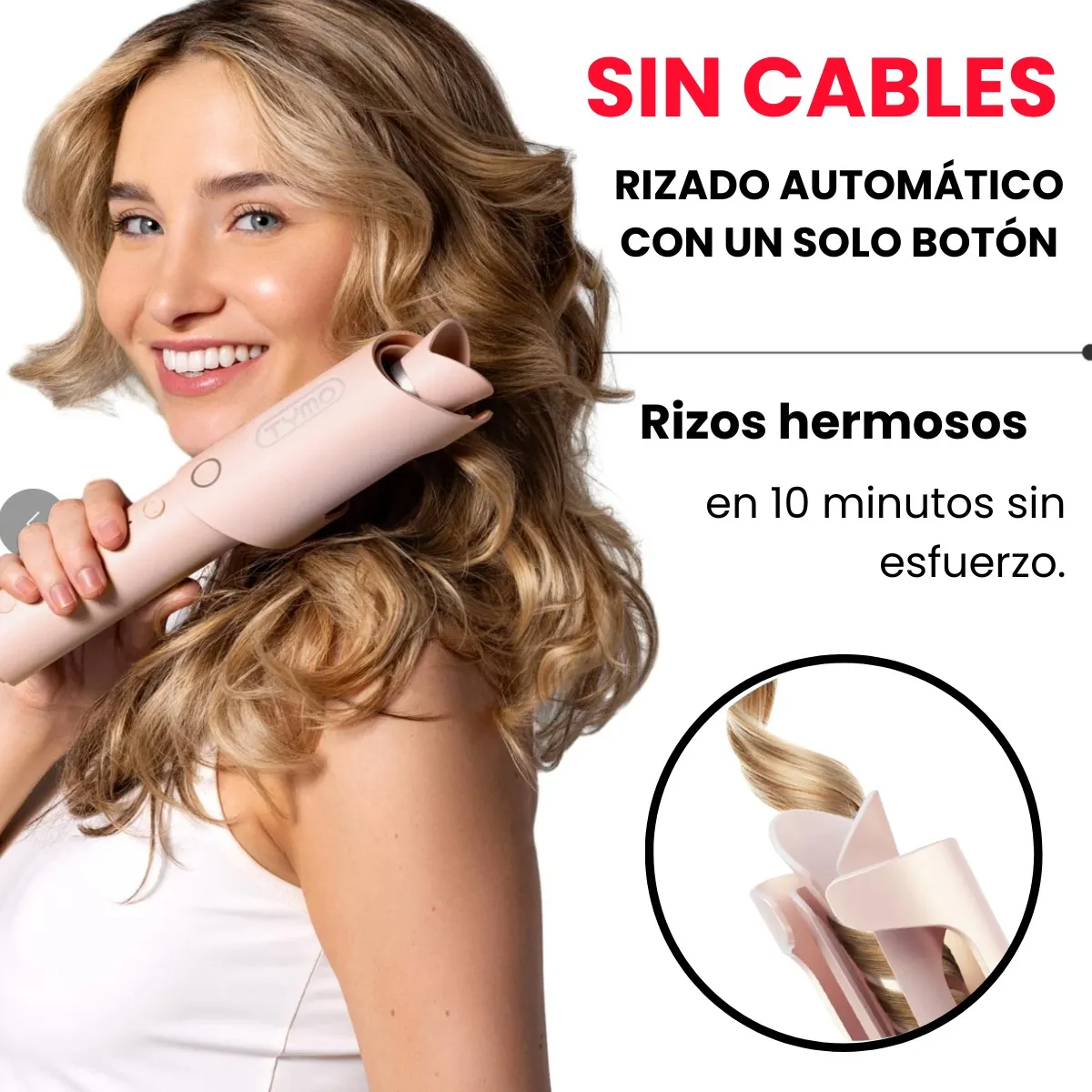 Foto 7 pulgar | Kit Cepillo Electrico Tymo Ring Y Rizadora Tenaza De Cabello