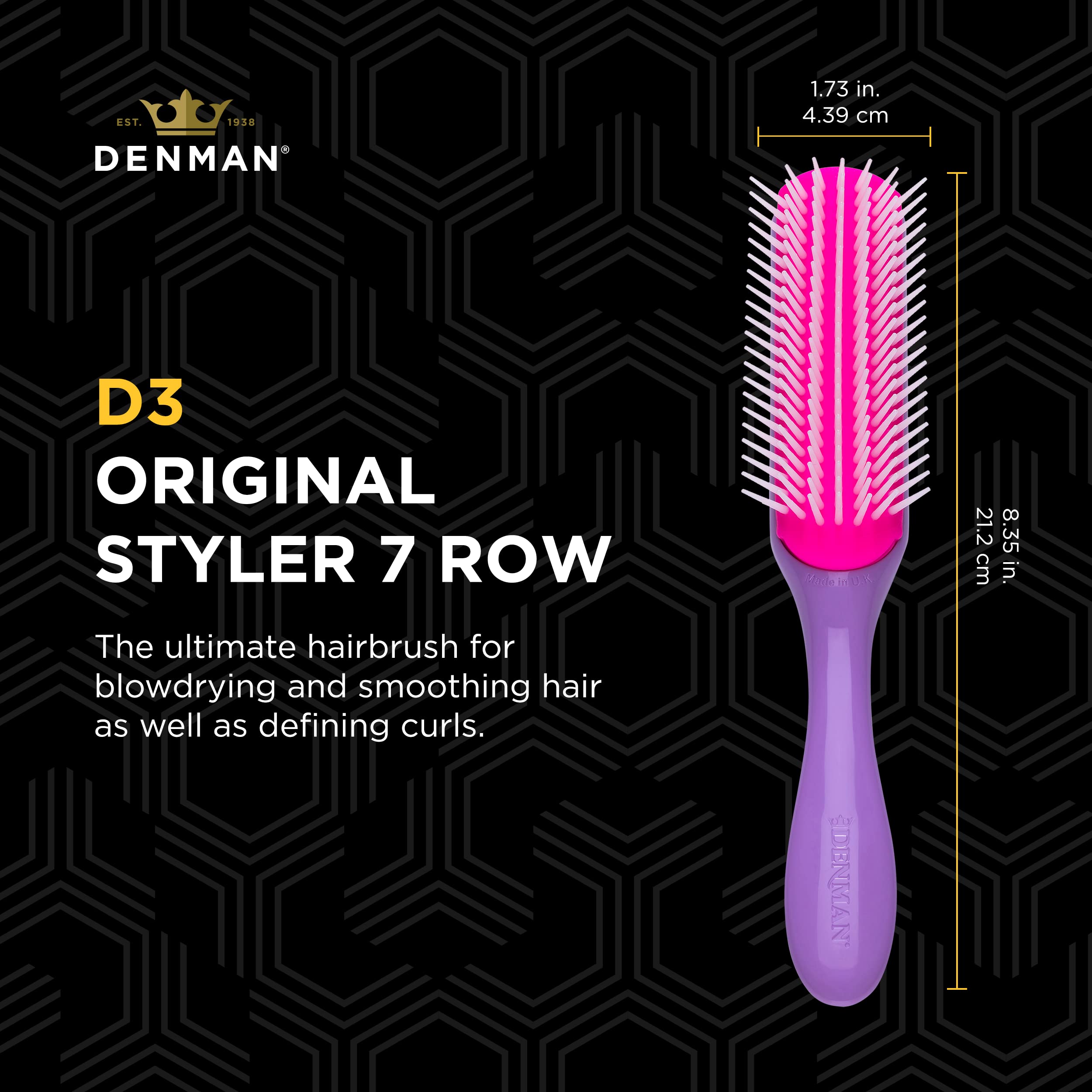 Foto 3 pulgar | Cepillo De Pelo Denman D3 Para Peinado Rizado  Violeta Africano - Venta Internacional.
