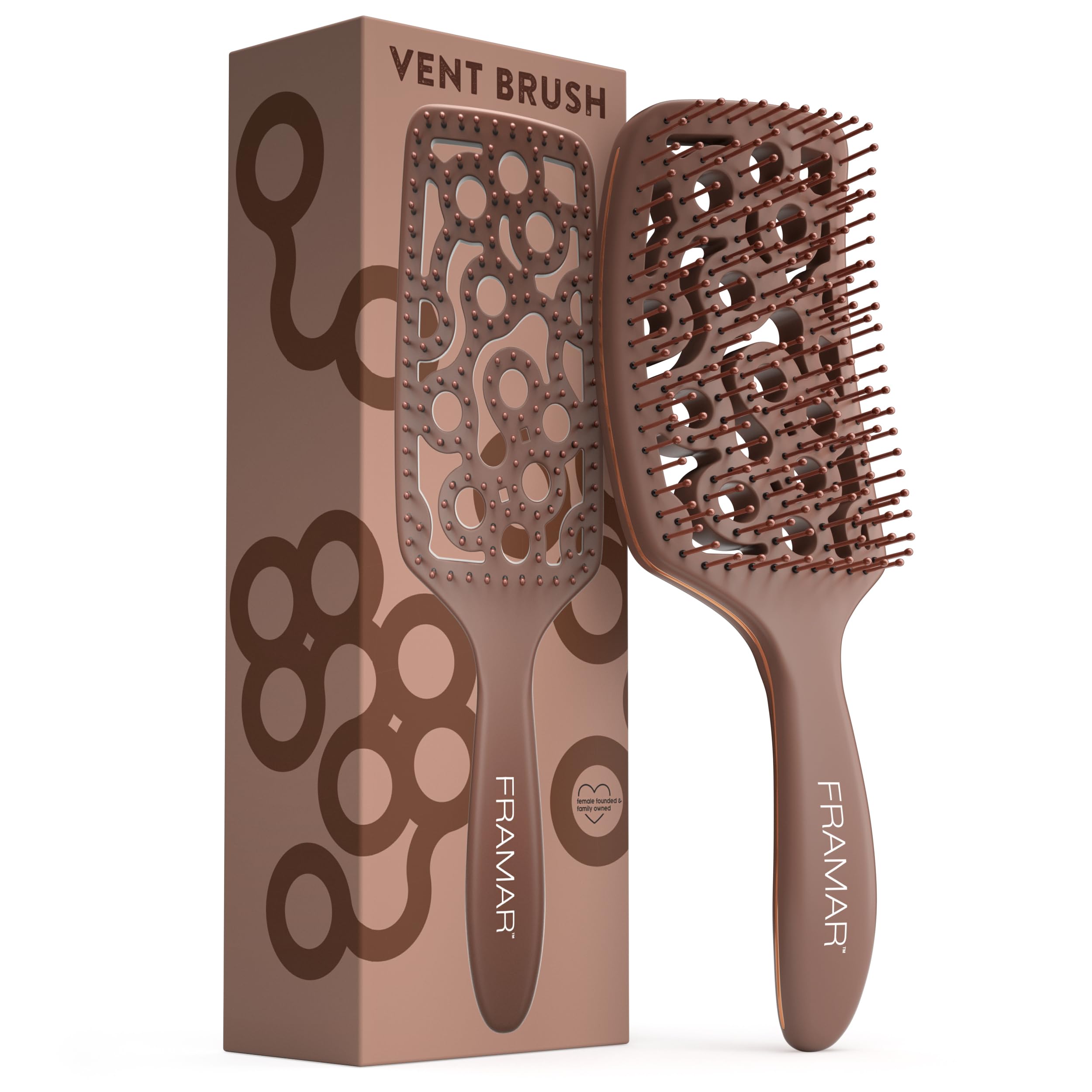 Foto 2 pulgar | Cepillo De Pelo Framar Professional  Ventilado Y Curvo  Color Chocolate - Venta Internacional.