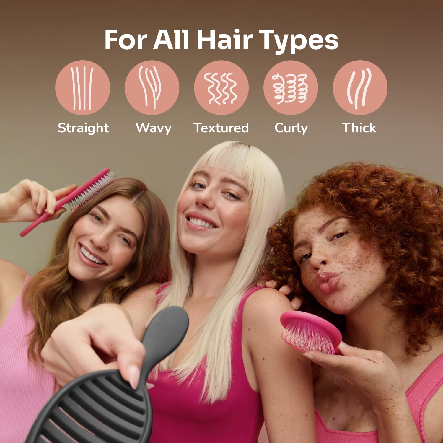 Foto 3 pulgar | Cepillo Para Cabello Húmedo  Cerámico  Secado Rápido  Negro - Venta Internacional.